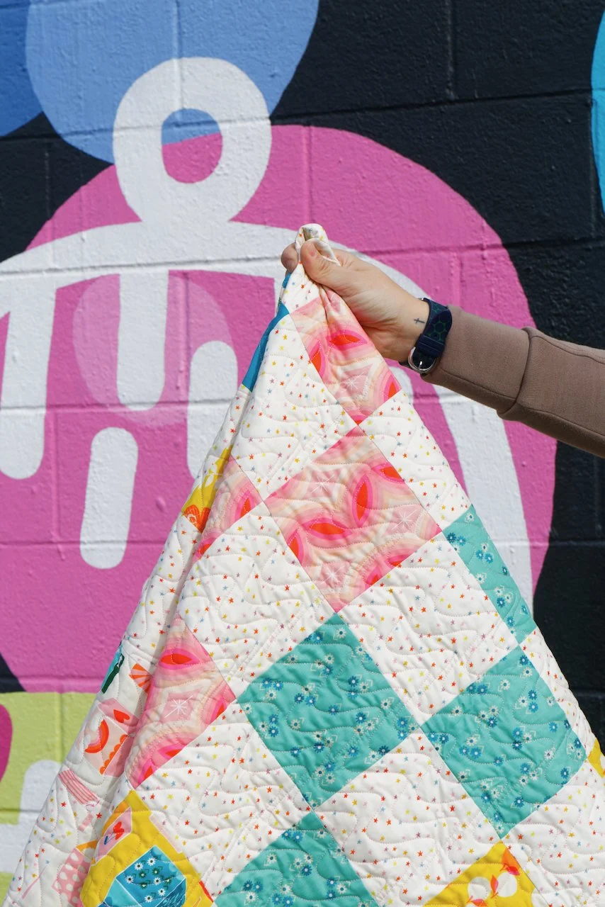 Layer Cake Squared Quilt Pattern - Layer Cake Quilt Pattern - Beginner Quilt Pattern - Simple Quilt Pattern - Ruby Star Society Juicy Fabric - Easy Quilt Pattern - Quilt in a Weekend