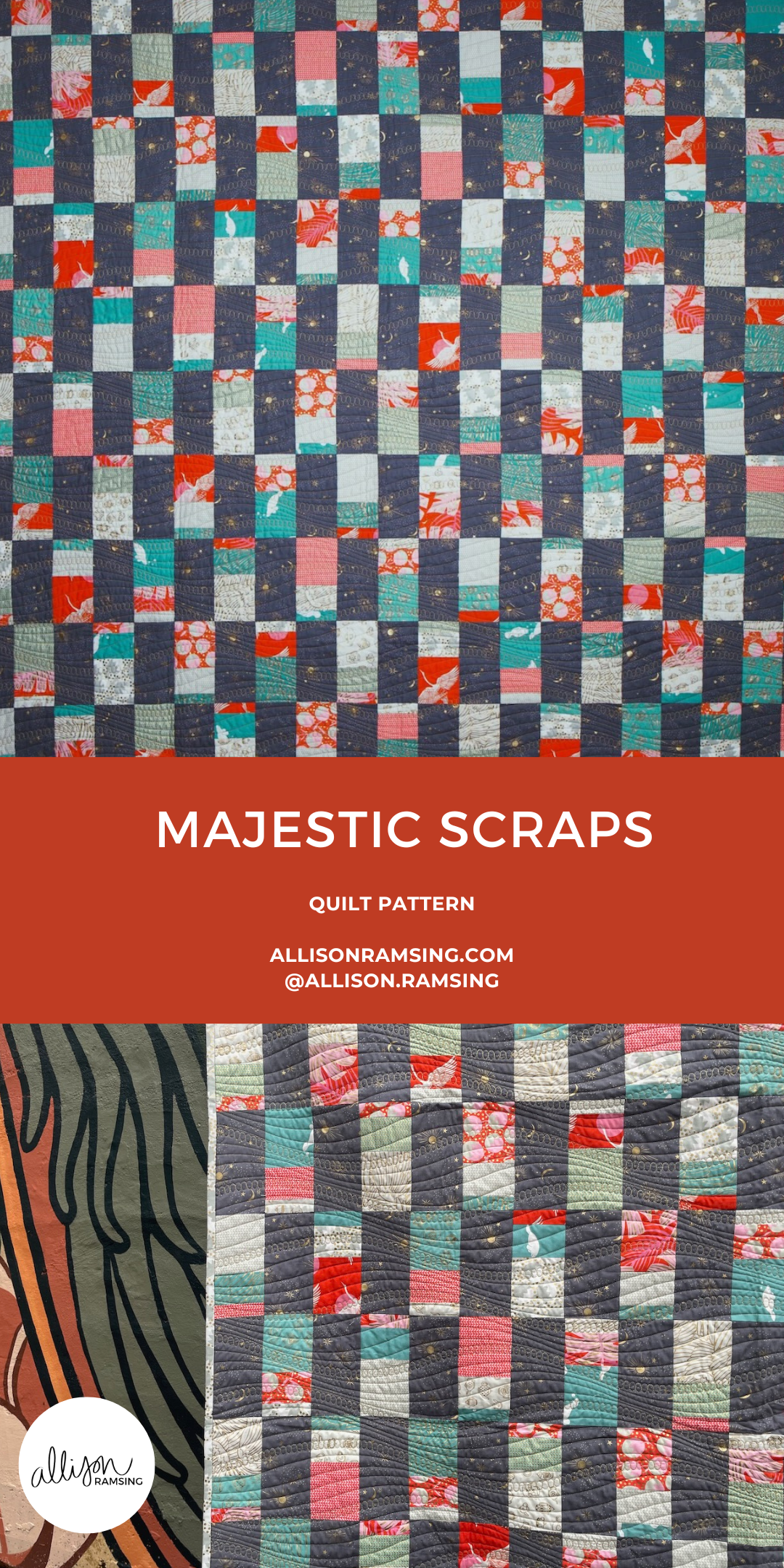 Majestic Scraps Quilt Pattern. 12 Fat Quarter Quilt Pattern. Beginner Quilt Pattern. Fat Quarter Pattern. Ruby Star Society Fabric.