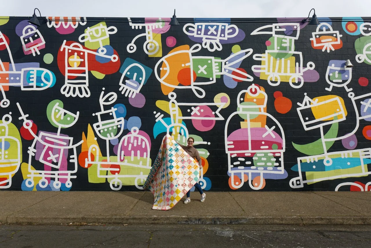 Layer Cake Squared Quilt Pattern - Layer Cake Quilt Pattern - Beginner Quilt Pattern - Simple Quilt Pattern - Ruby Star Society Juicy Fabric - Easy Quilt Pattern - Quilt in a Weekend