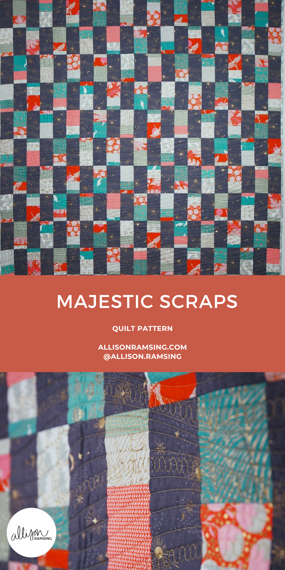 Majestic Scraps Quilt Pattern. 12 Fat Quarter Quilt Pattern. Beginner Quilt Pattern. Fat Quarter Pattern. Ruby Star Society Fabric.