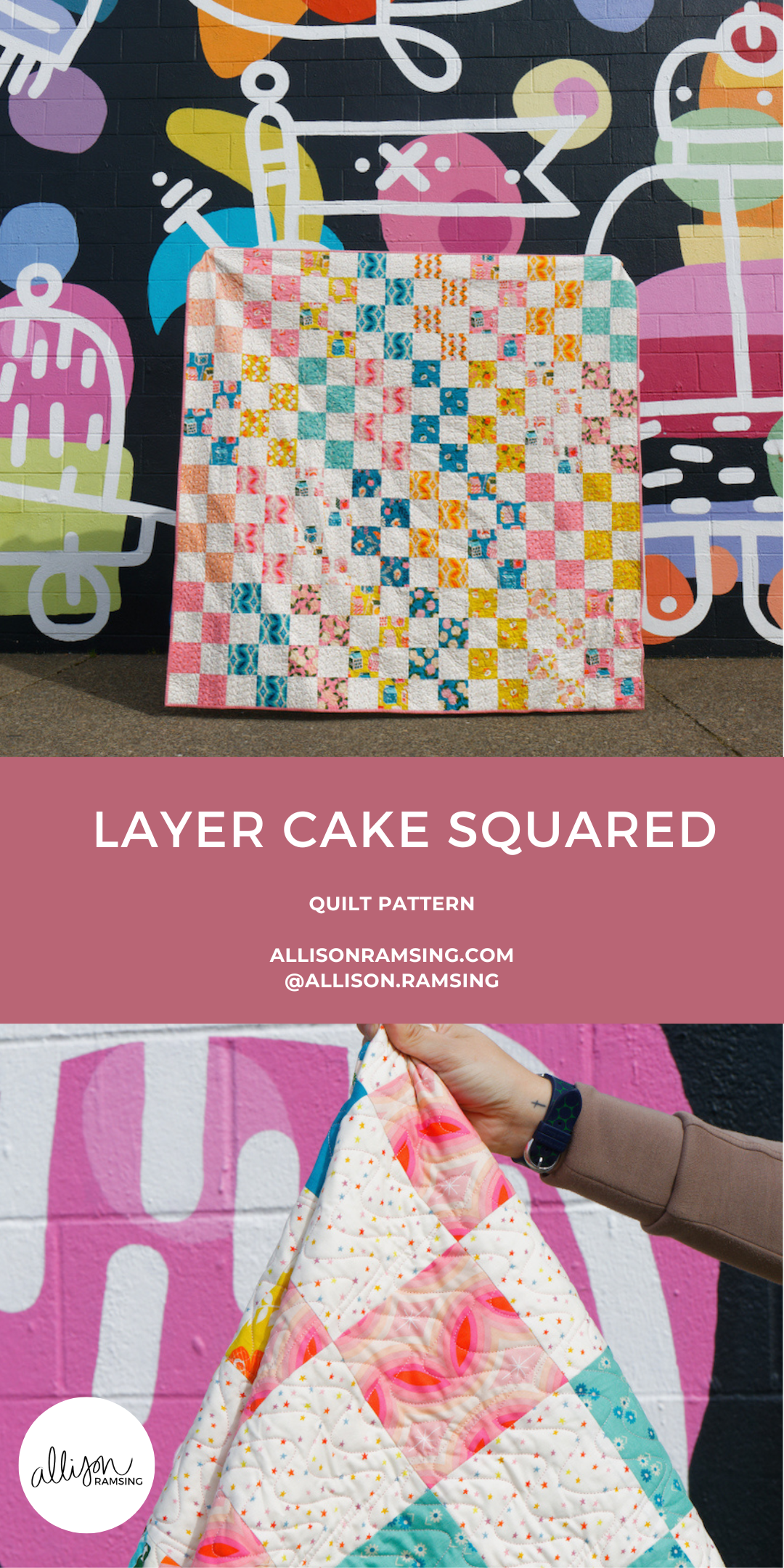 Layer Cake Squared Quilt Pattern - Layer Cake Quilt Pattern - Beginner Quilt Pattern - Simple Quilt Pattern - Ruby Star Society Juicy Fabric - Easy Quilt Pattern - Quilt in a Weekend