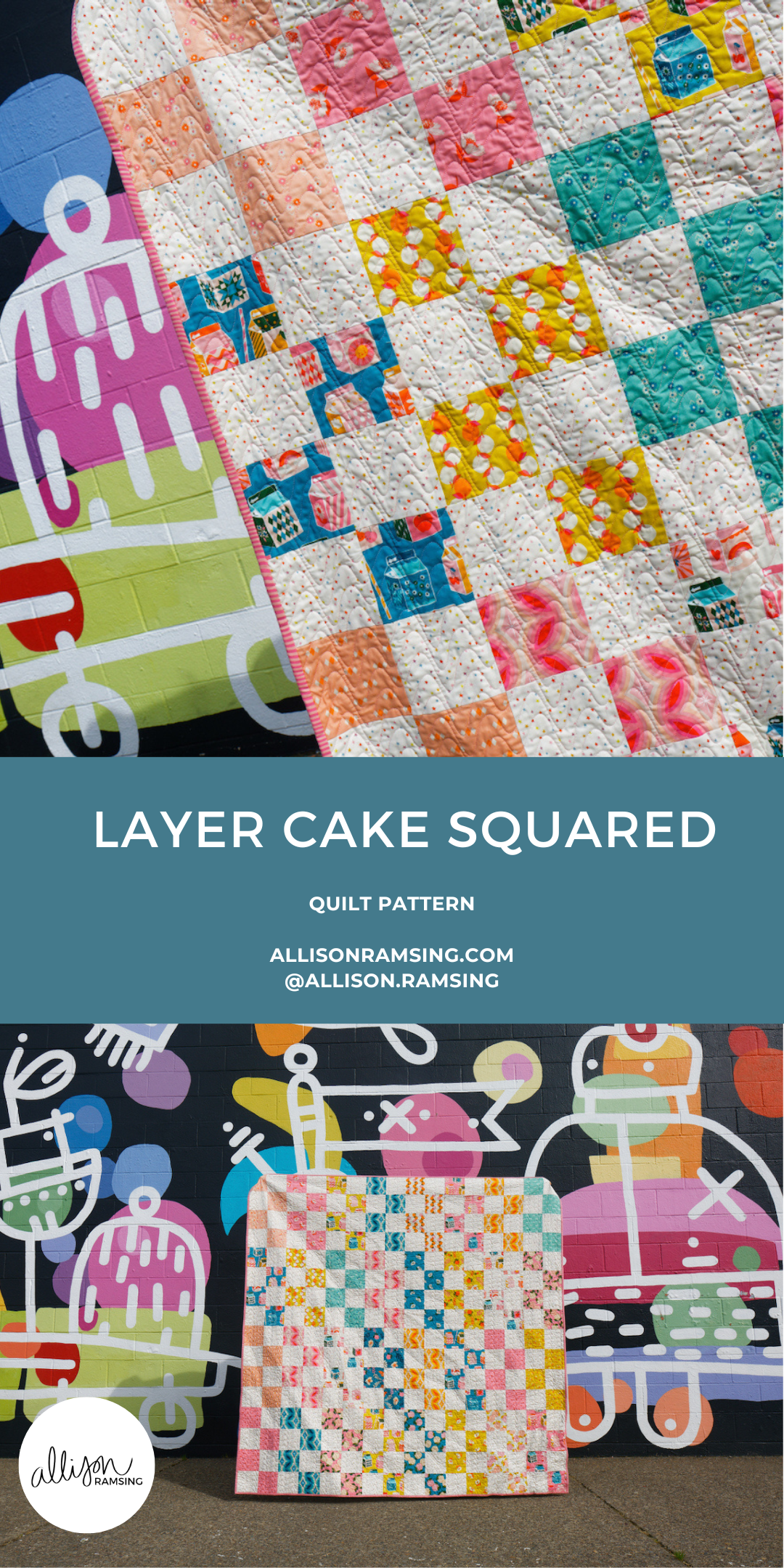 Layer Cake Squared Quilt Pattern - Layer Cake Quilt Pattern - Beginner Quilt Pattern - Simple Quilt Pattern - Ruby Star Society Juicy Fabric - Easy Quilt Pattern - Quilt in a Weekend
