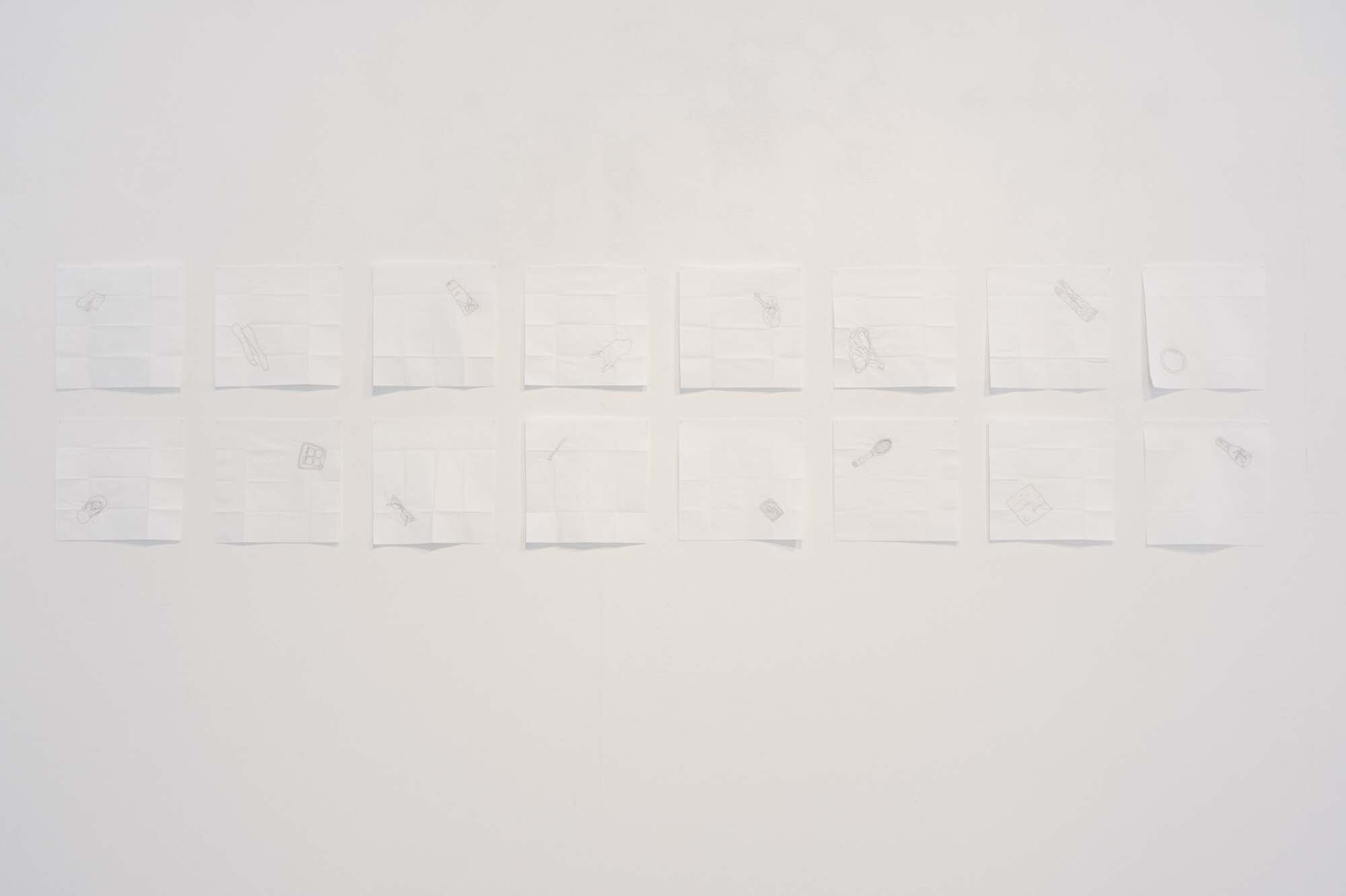 Niomi Sands, found, 2016, tissues, cotton and pins, variable. (installation view) Courtesy of the artist. Photographer Izabela Pluta