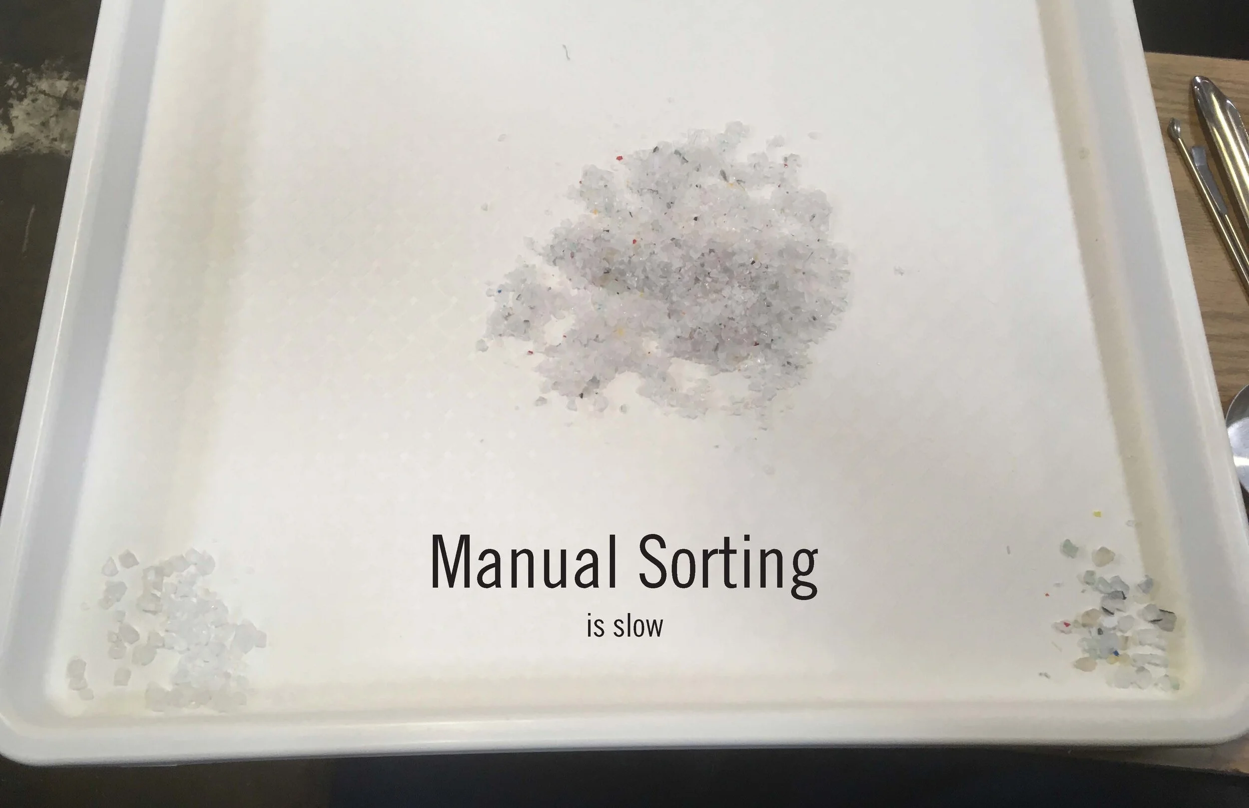 Due to the nature of the waste stream, neither pre-sorting nor manual sorting was an option