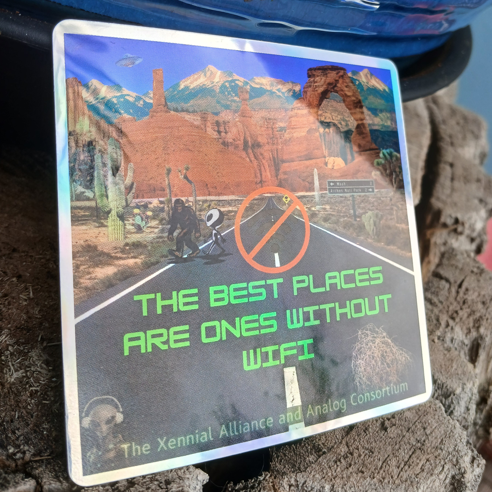 No WIFI Holographic Sticker