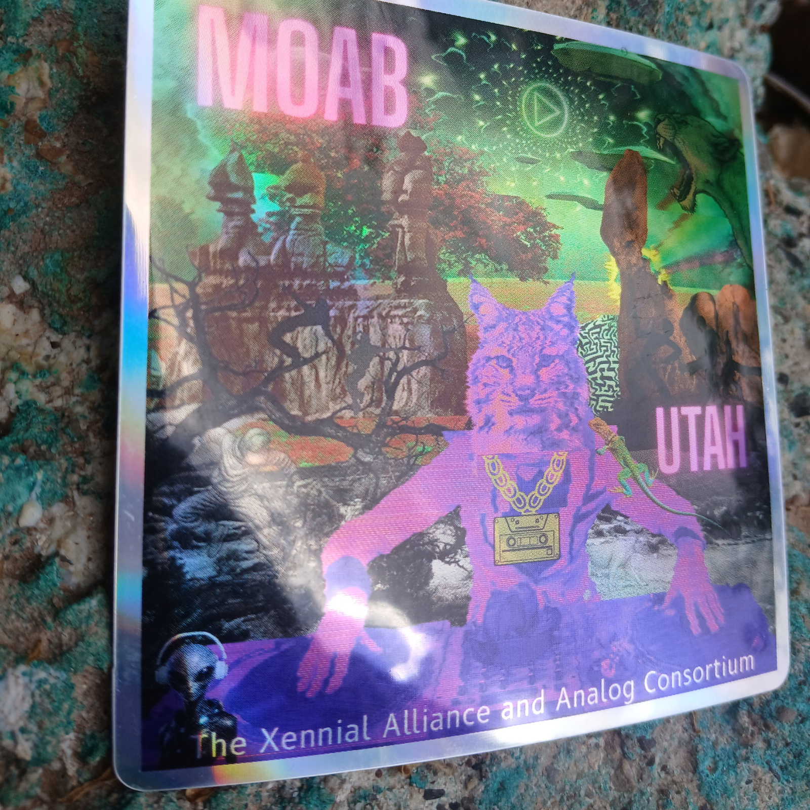 Bobcat DJ, holographic sticker