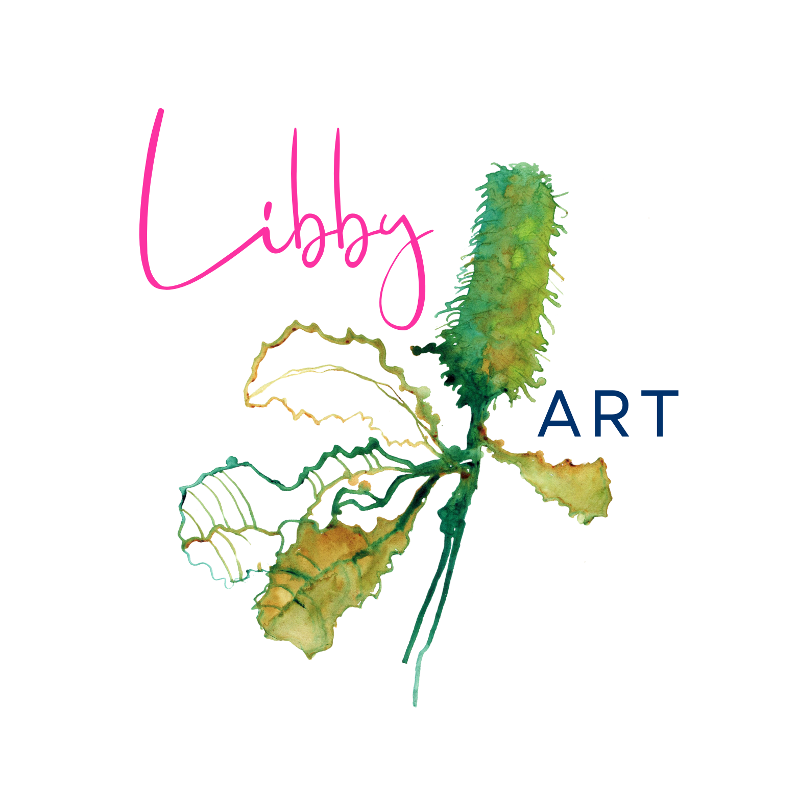 watercolour green banksia robur logo with Libby Derham signature