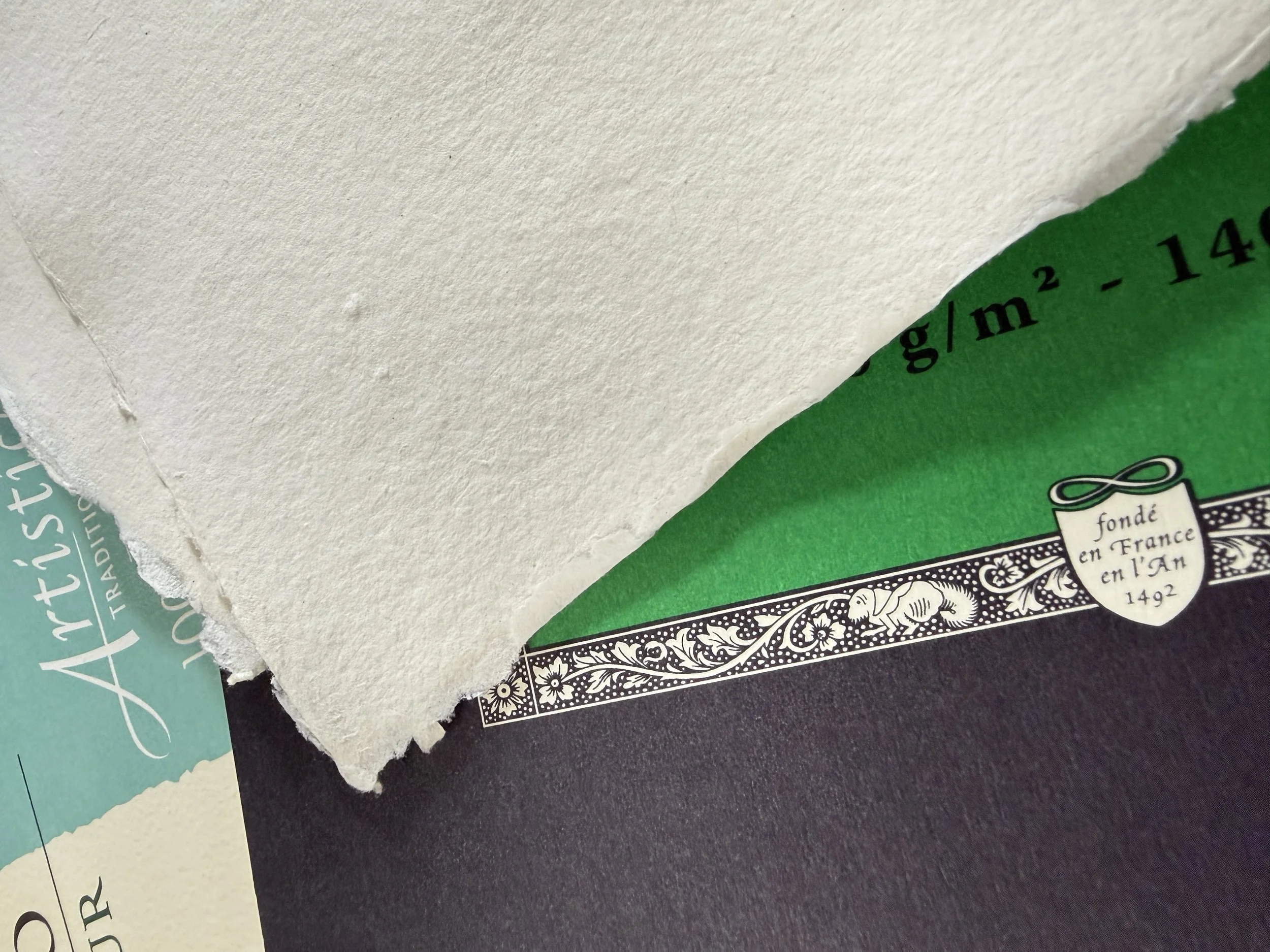 close up of watercolour paper