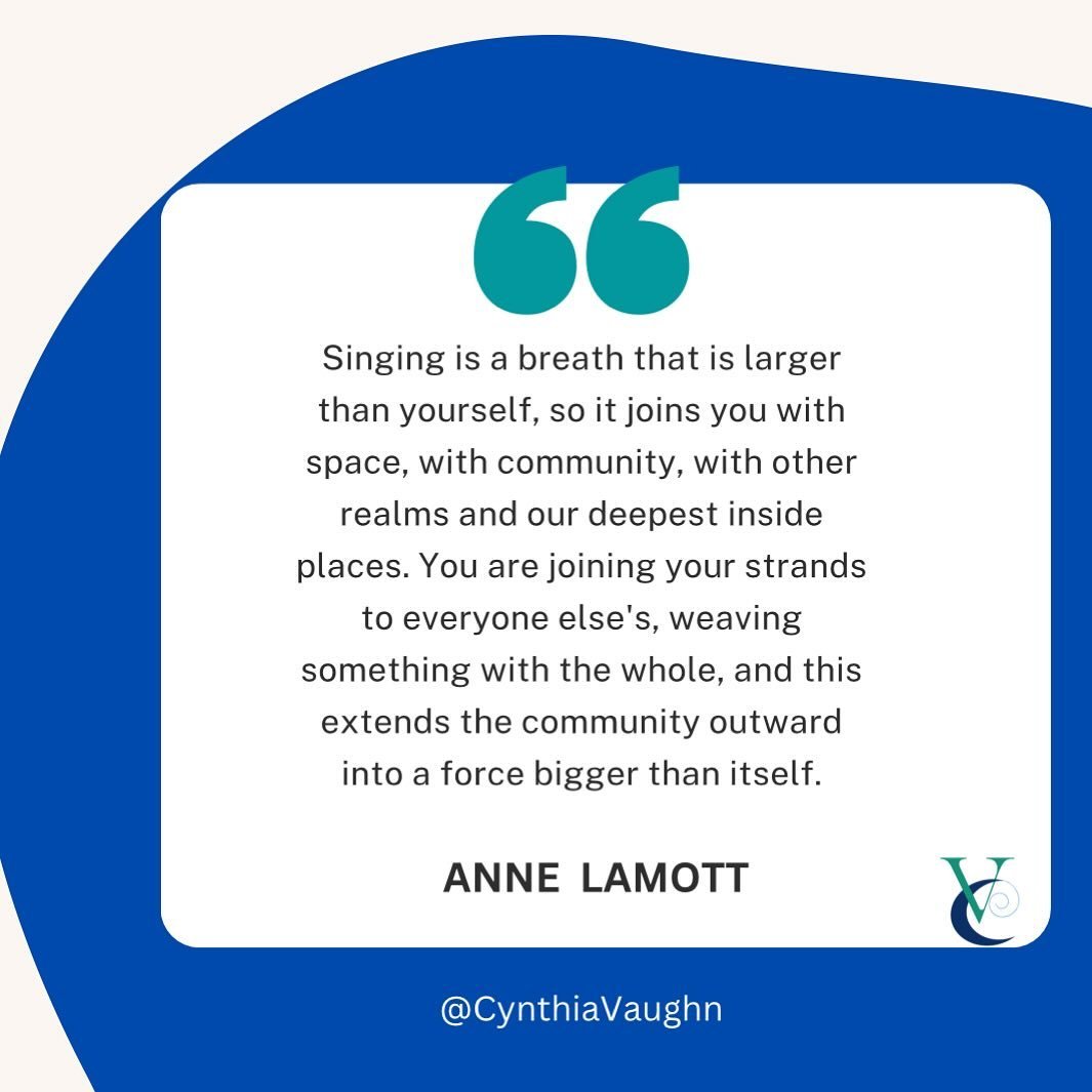 &ldquo;Singing is a breath that is larger than yourself&hellip;&rdquo;
#annelamott