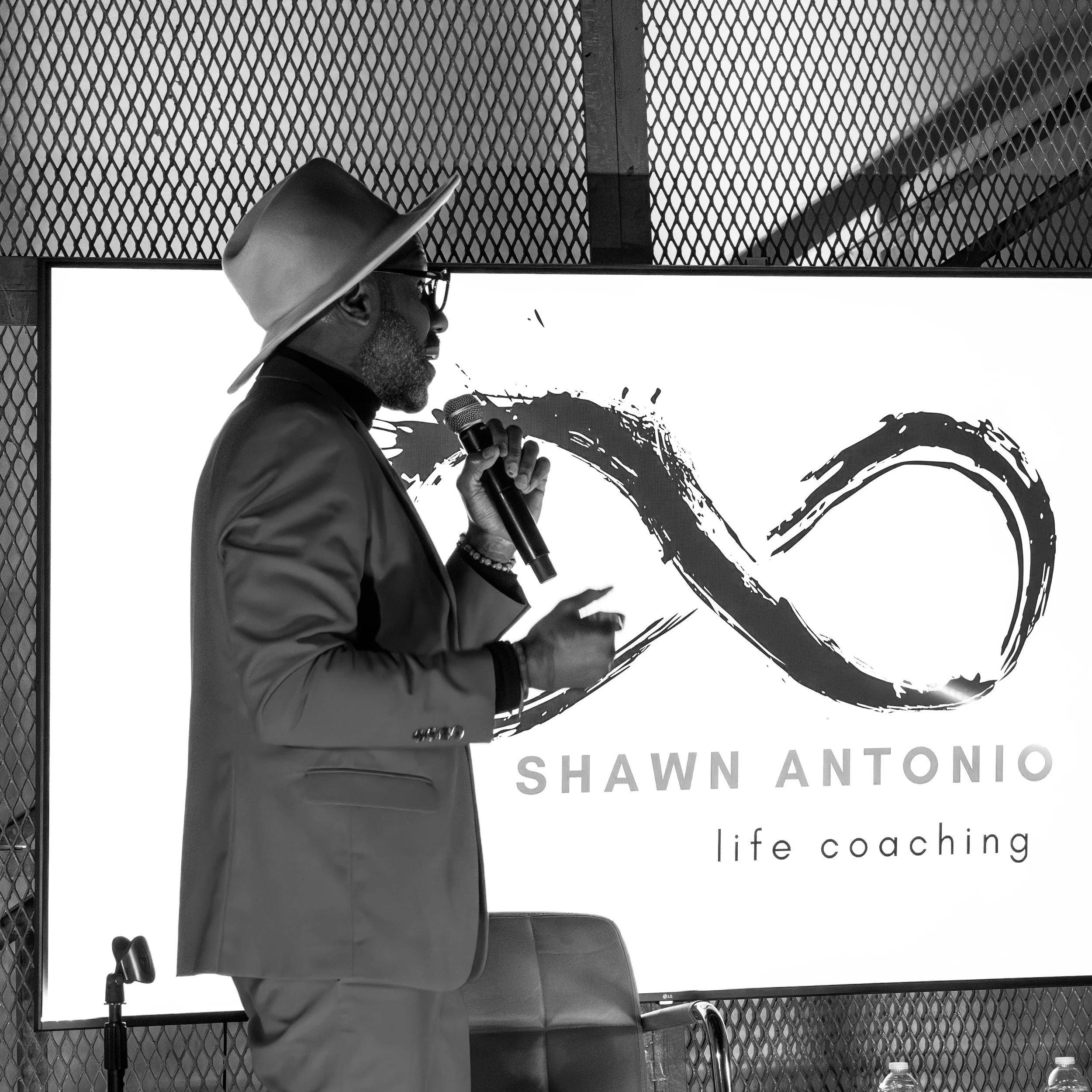 Shawn Antonio speaking at an industry event.