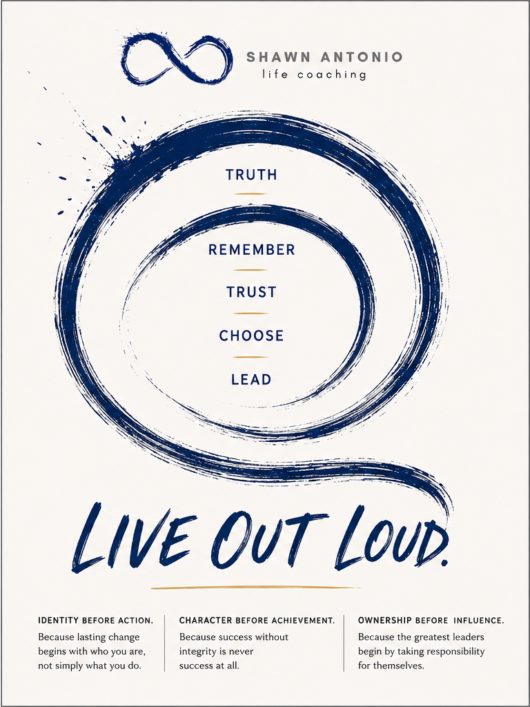 infographic outlining the basics of The Live Out Loud Method™ from Shawn Antonio.