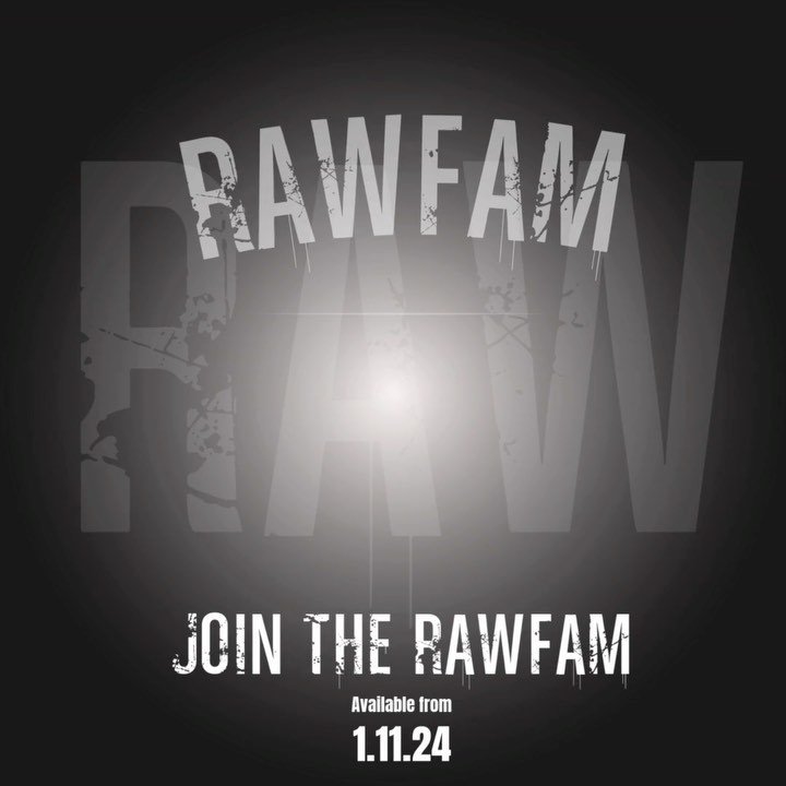 *** RAWFAM ***
*
Fully Stocked and ready for you to join the RAWFAM!
*
T-Shirts &pound;15
Long sleeved Tees &pound;17.50
Hoodies &pound;25
RAW Bobbles &pound;15
*
Available both online or in the gym.