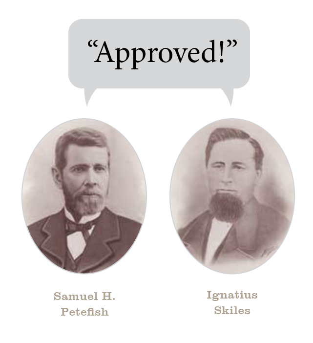 Funny image of the bank founders saying "approved!"