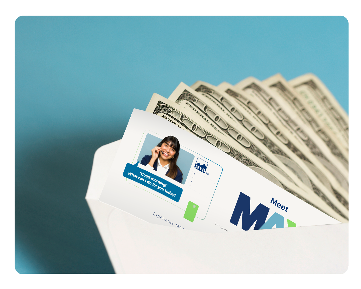 Money envelope with advertising