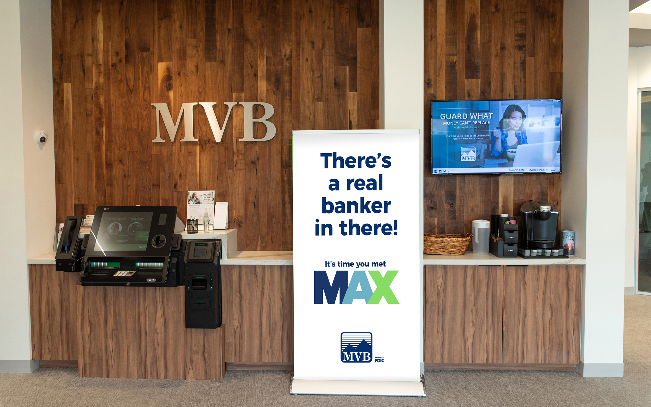 Bank lobby signage