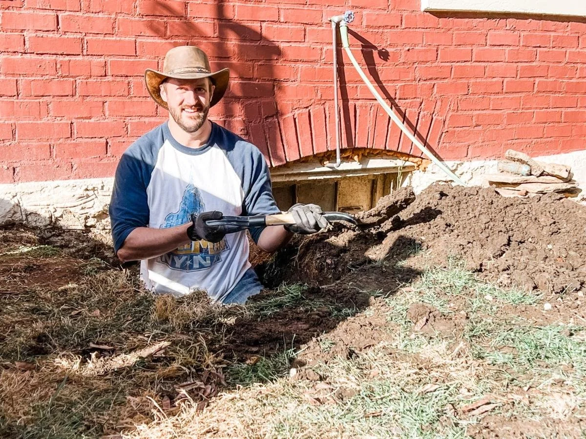 Brian digging a hole