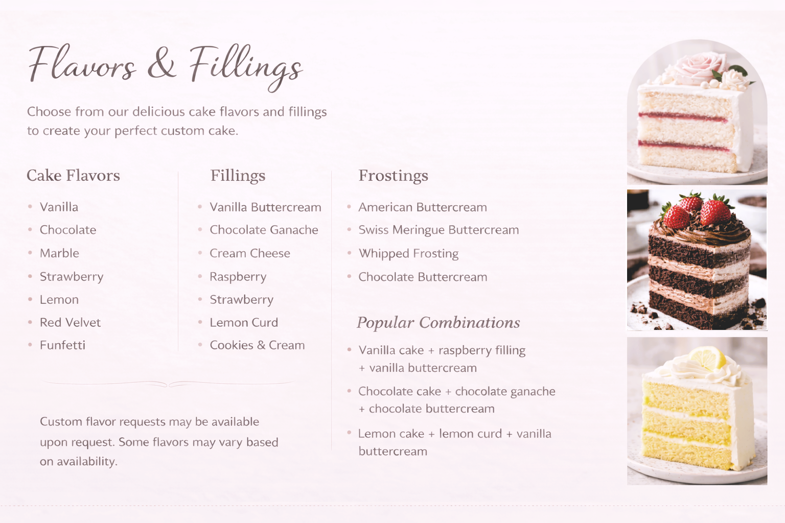 Menu page.