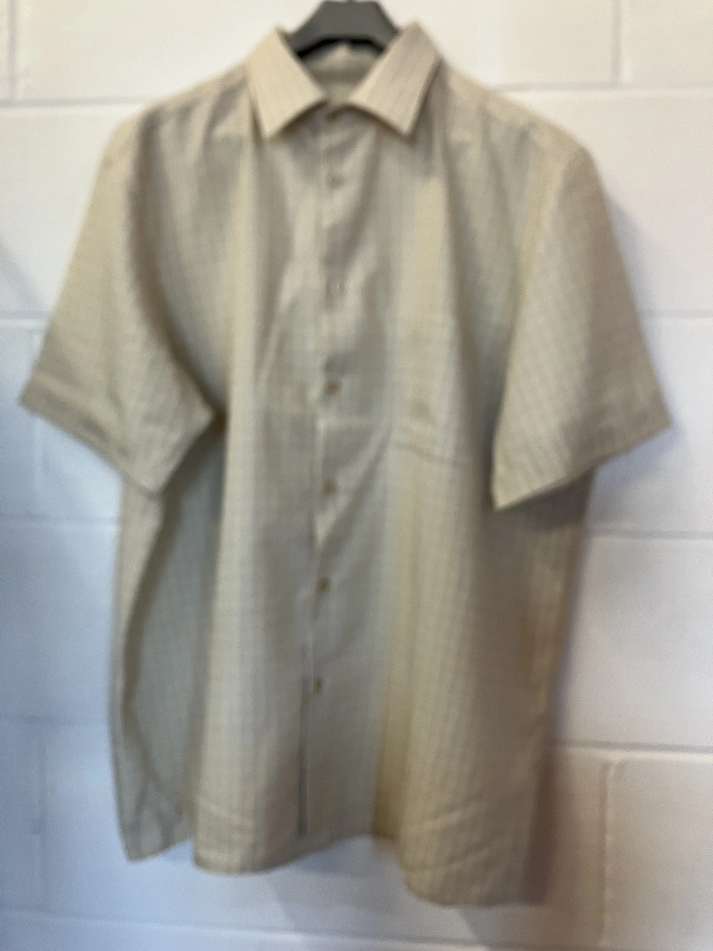 F & F for Men Beige and Cream Short Sleeved Shirt Size XXL