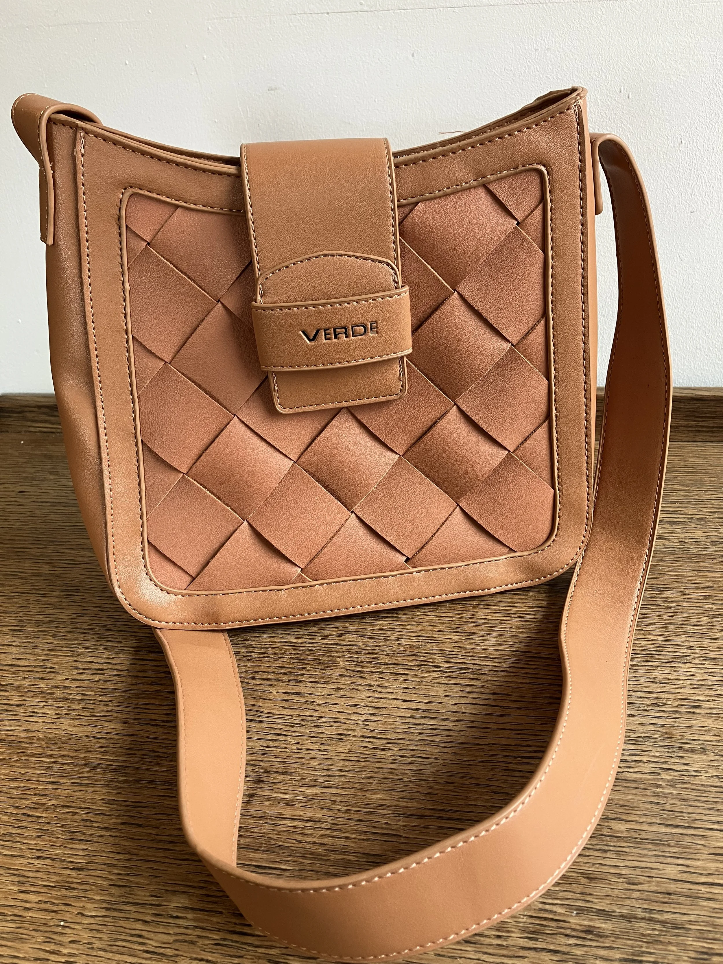 Tan Coloured Faux Leather Shoulder Bag by Verde