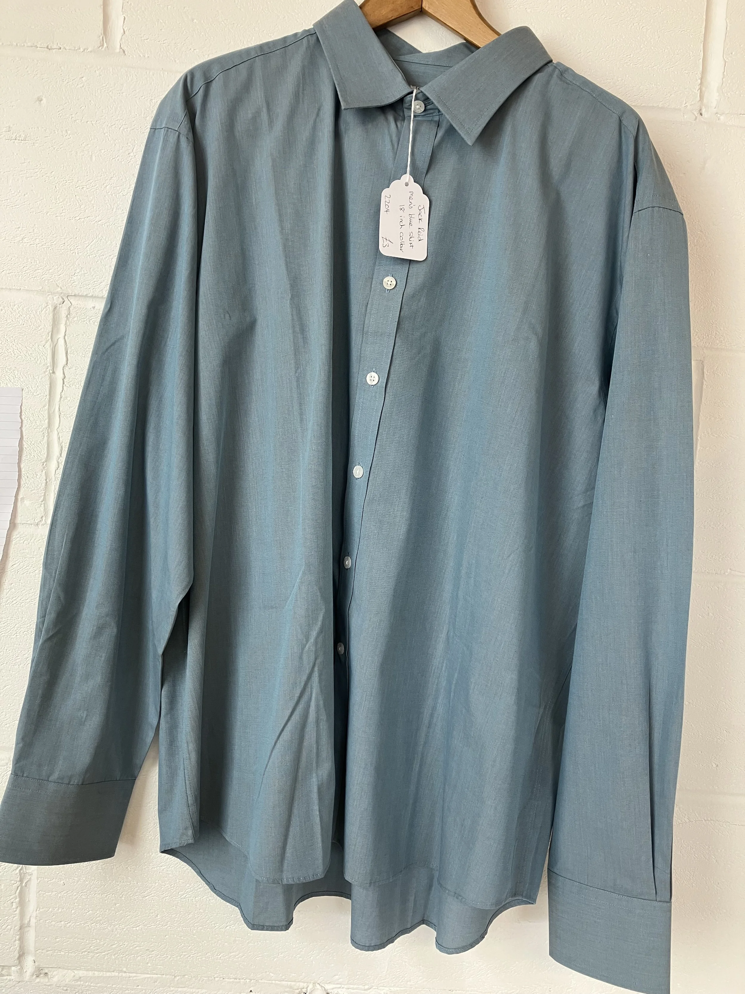 Men's Blue Cotton Rich Shirt by Jack Reid Size 2XL
