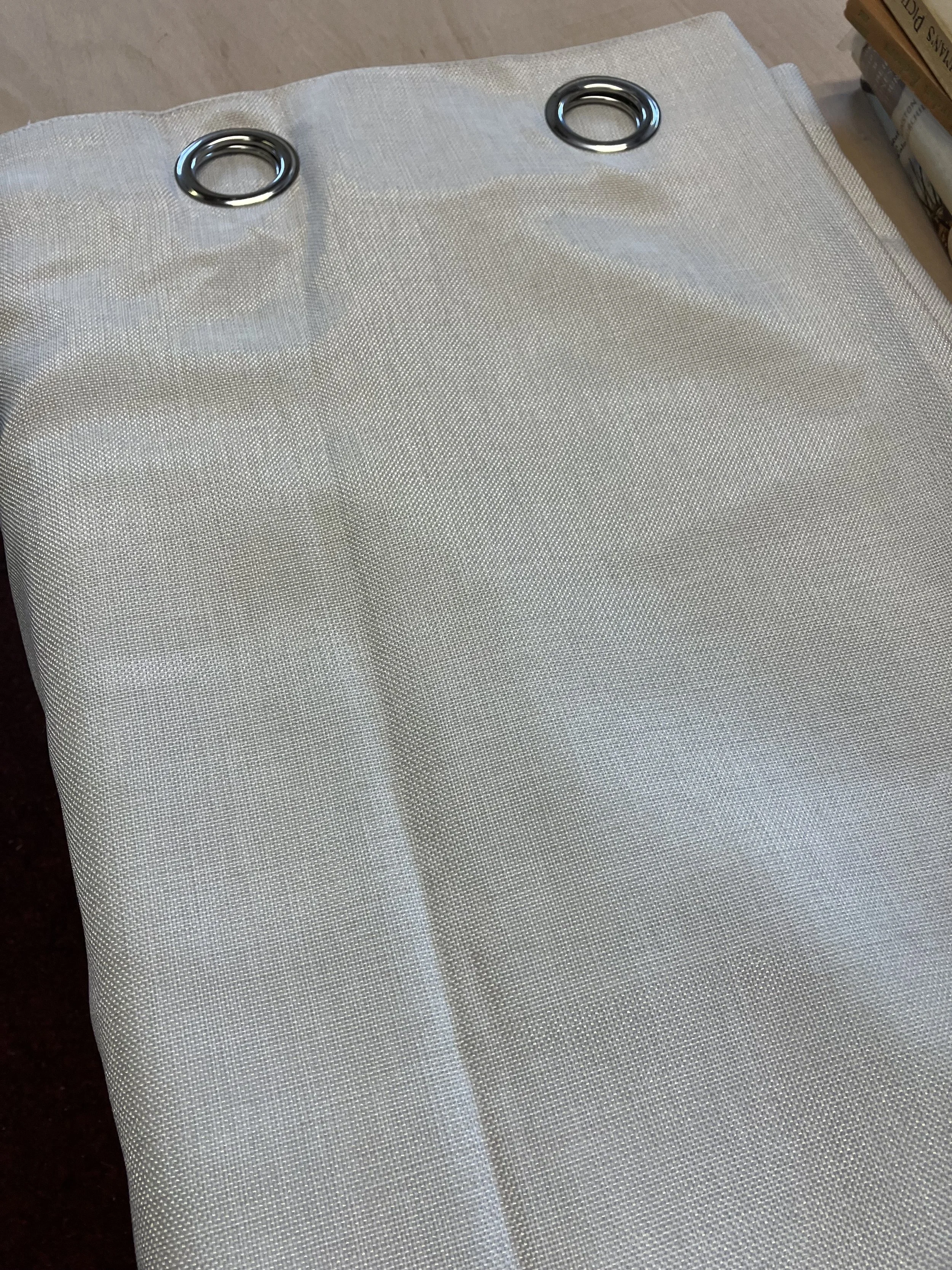 Pair of Light Grey Fully Lined Plain Curtains by Heritage Collection