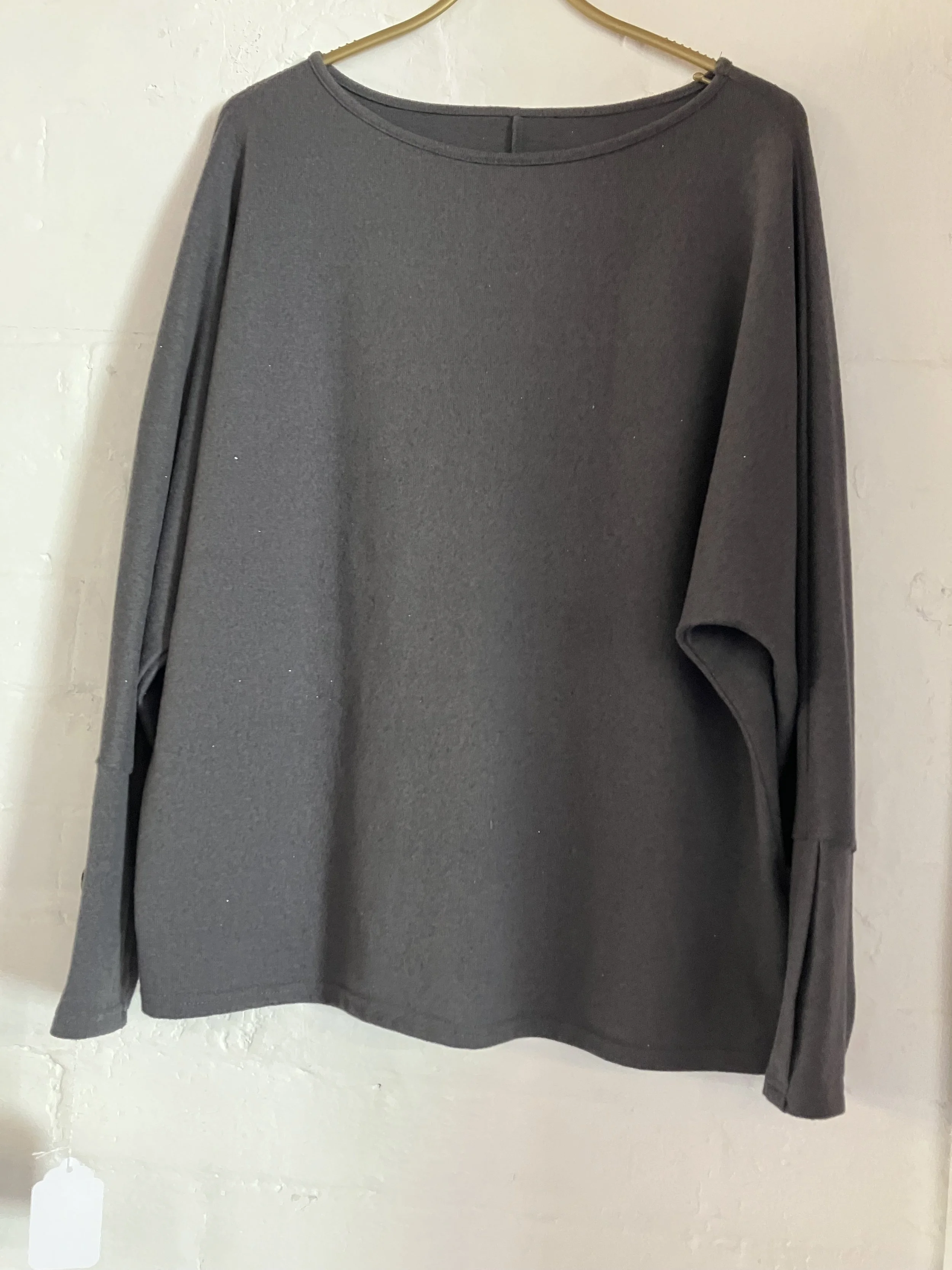 Shein Grey Batwing Jumper with Silver Glitter Highlights