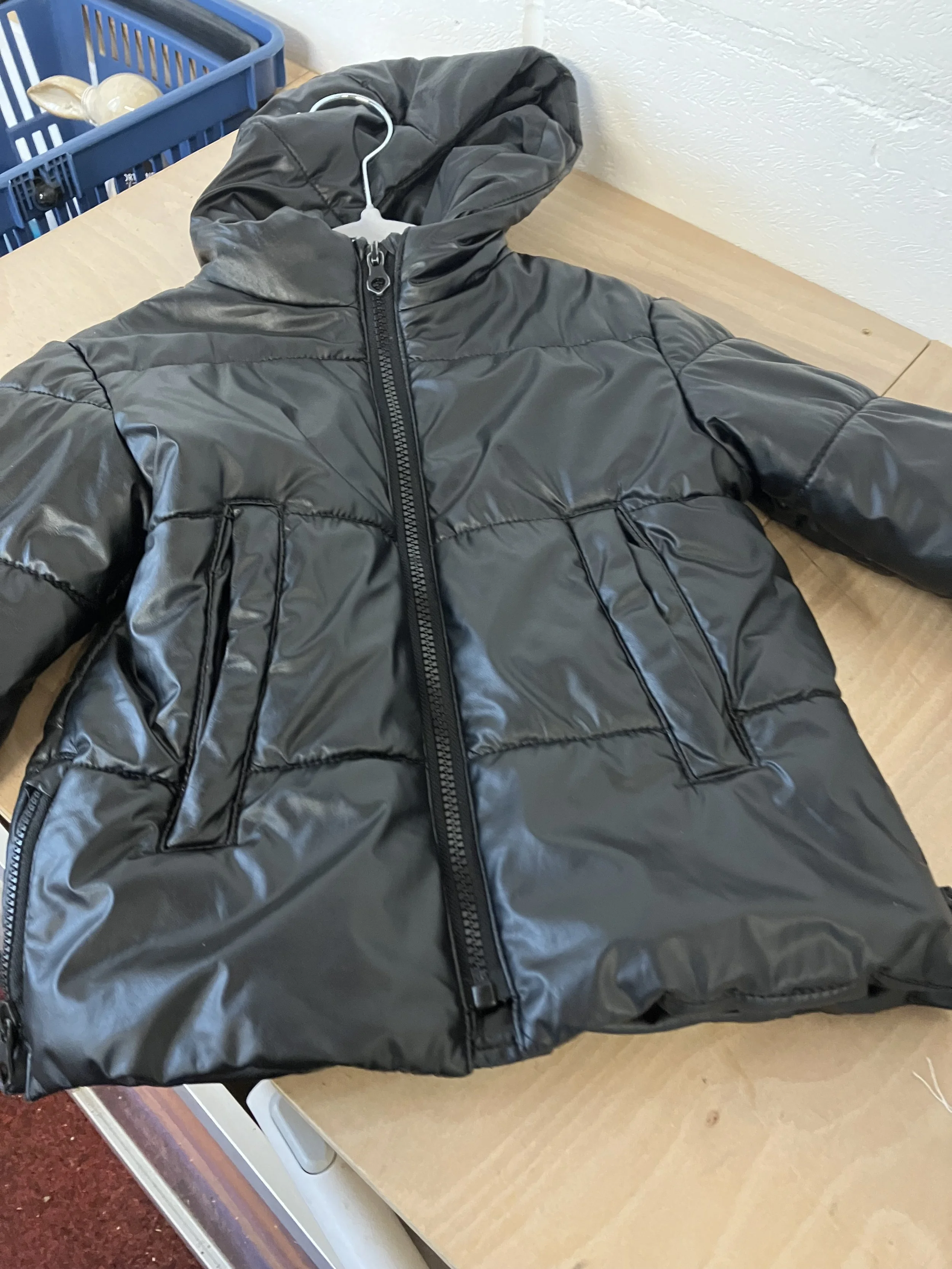 Zara Baby Black Quilted Effect Hooded Coat