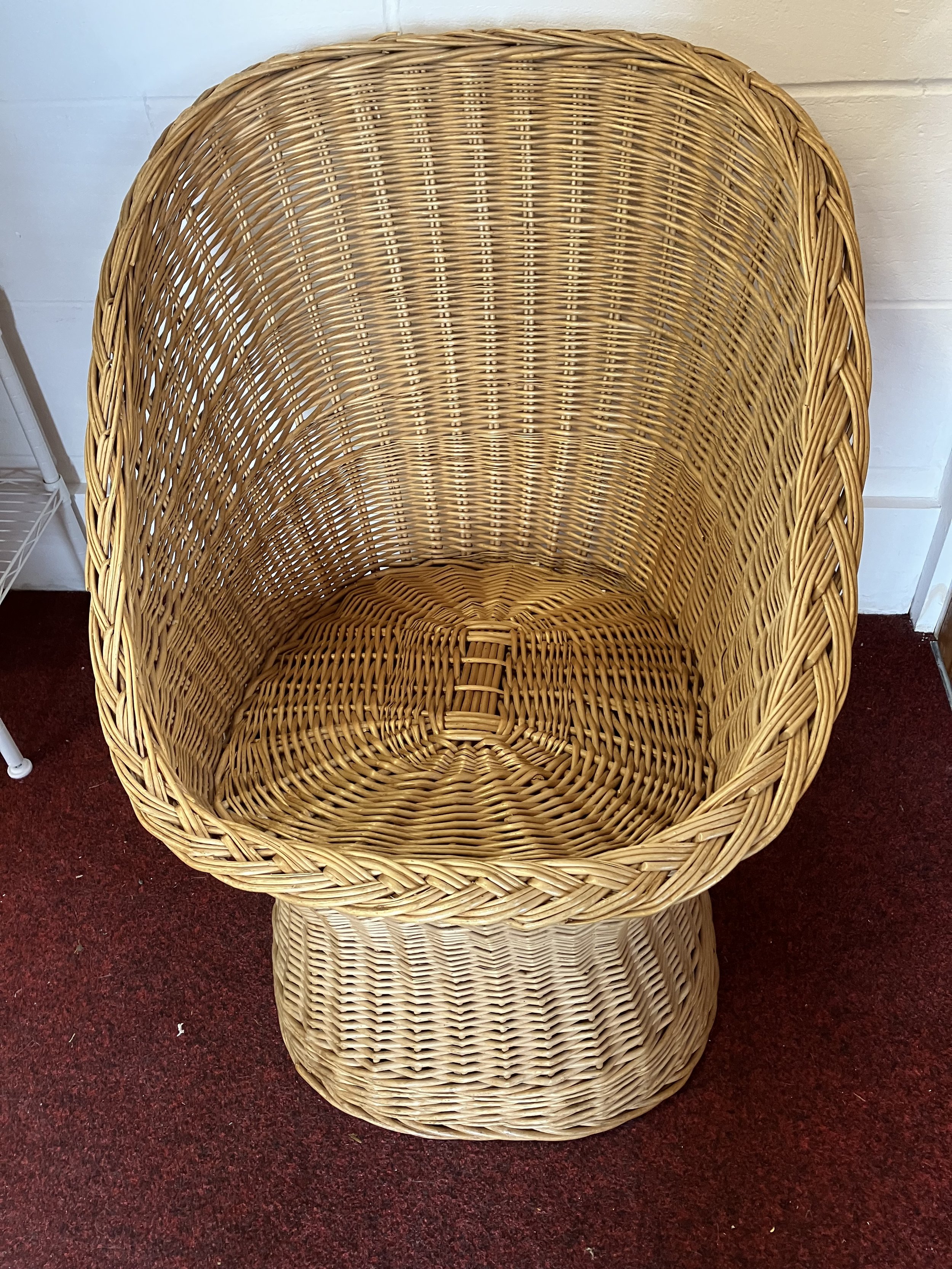 Vintage Wicker Low Seated Tub Chair