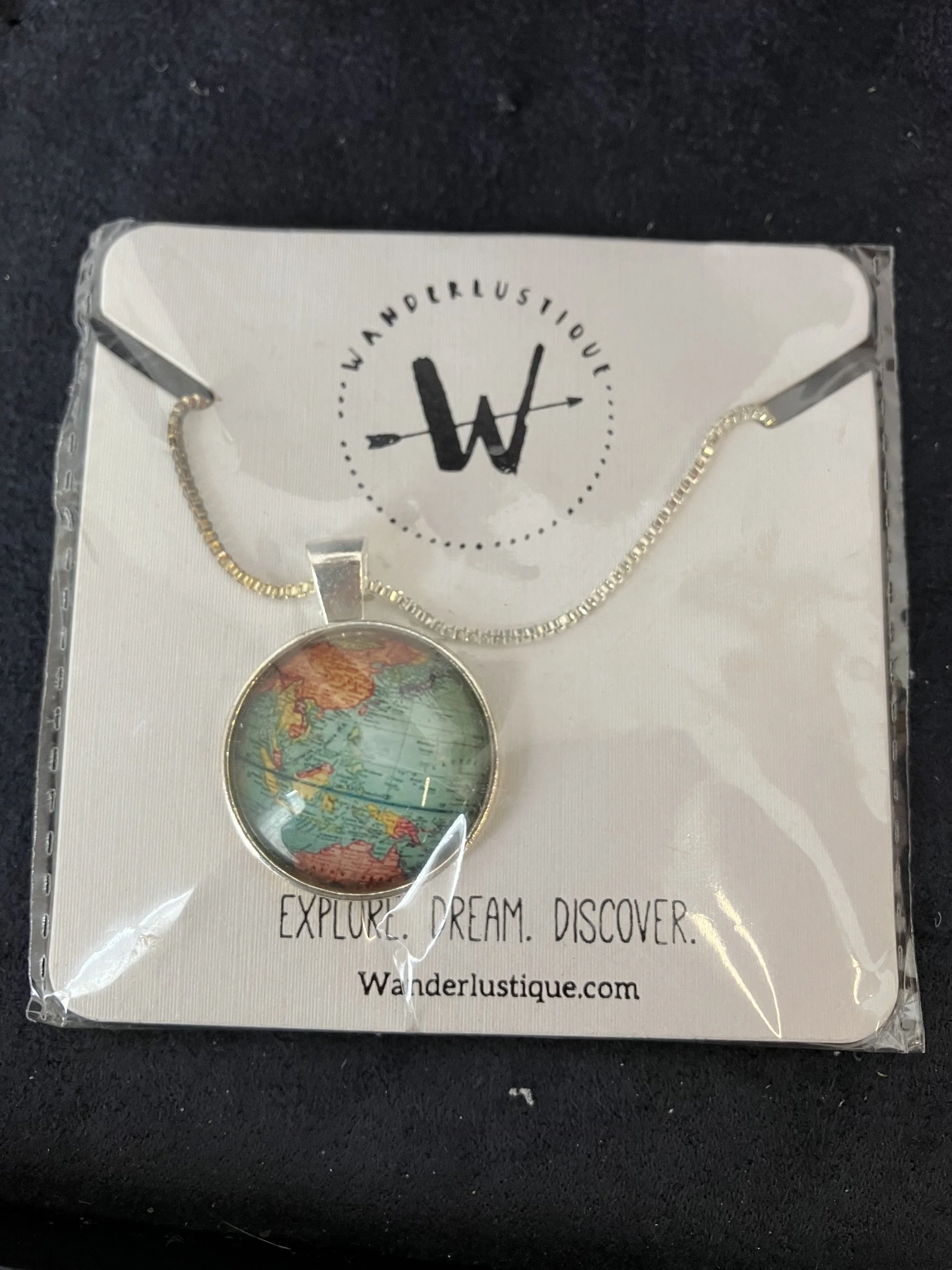 Wanderlustique Map Of The World Pendant Necklace