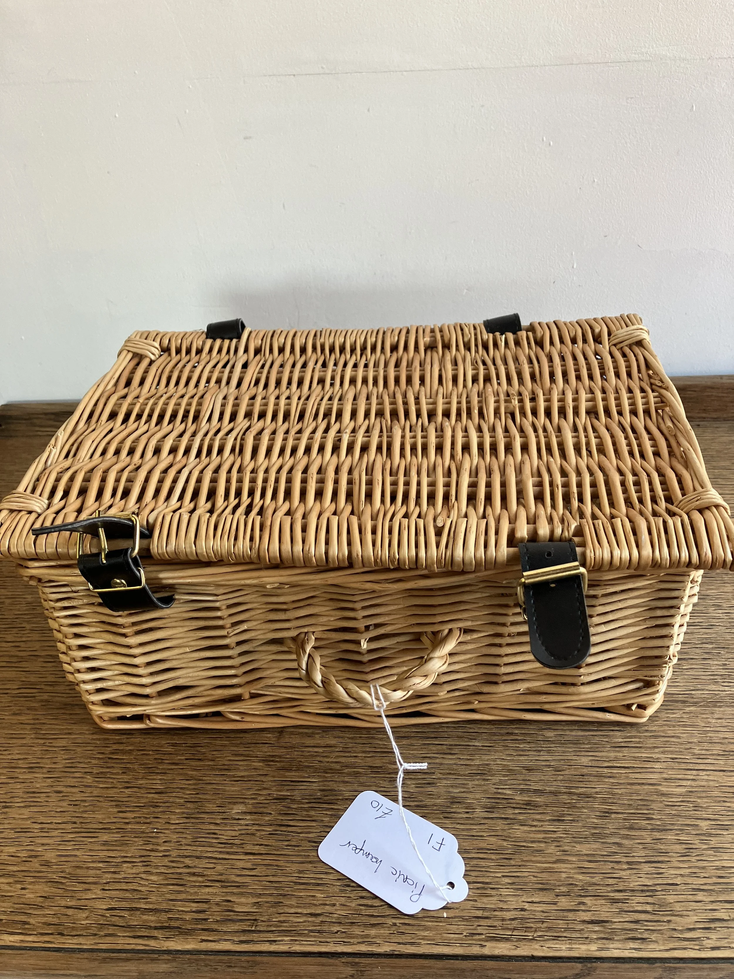 Small Rectangle Woven Wicker Picnic Basket