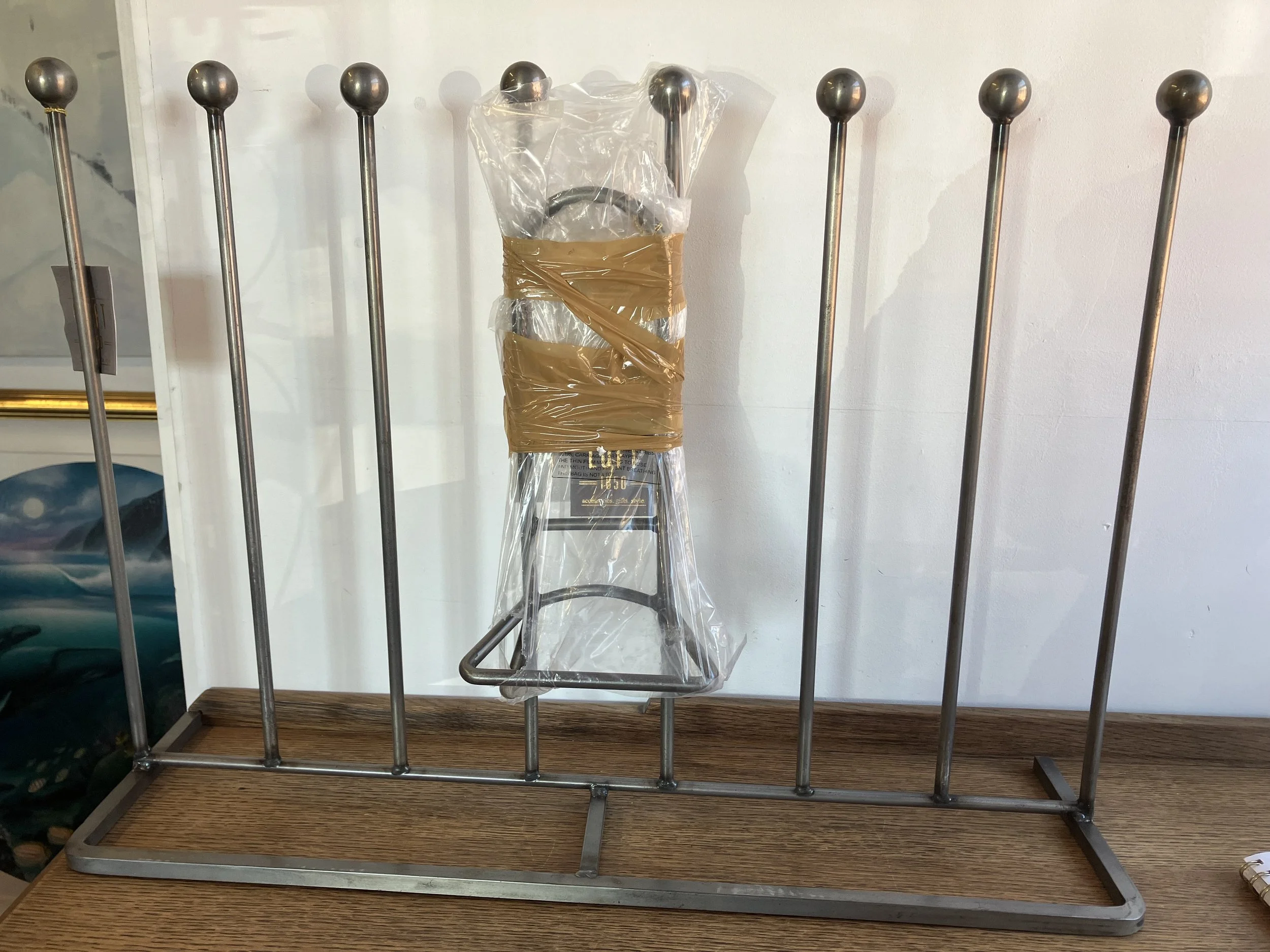 Loft 1850 Brushed Steel Single Row Welly Boot Stand and Boot Jack