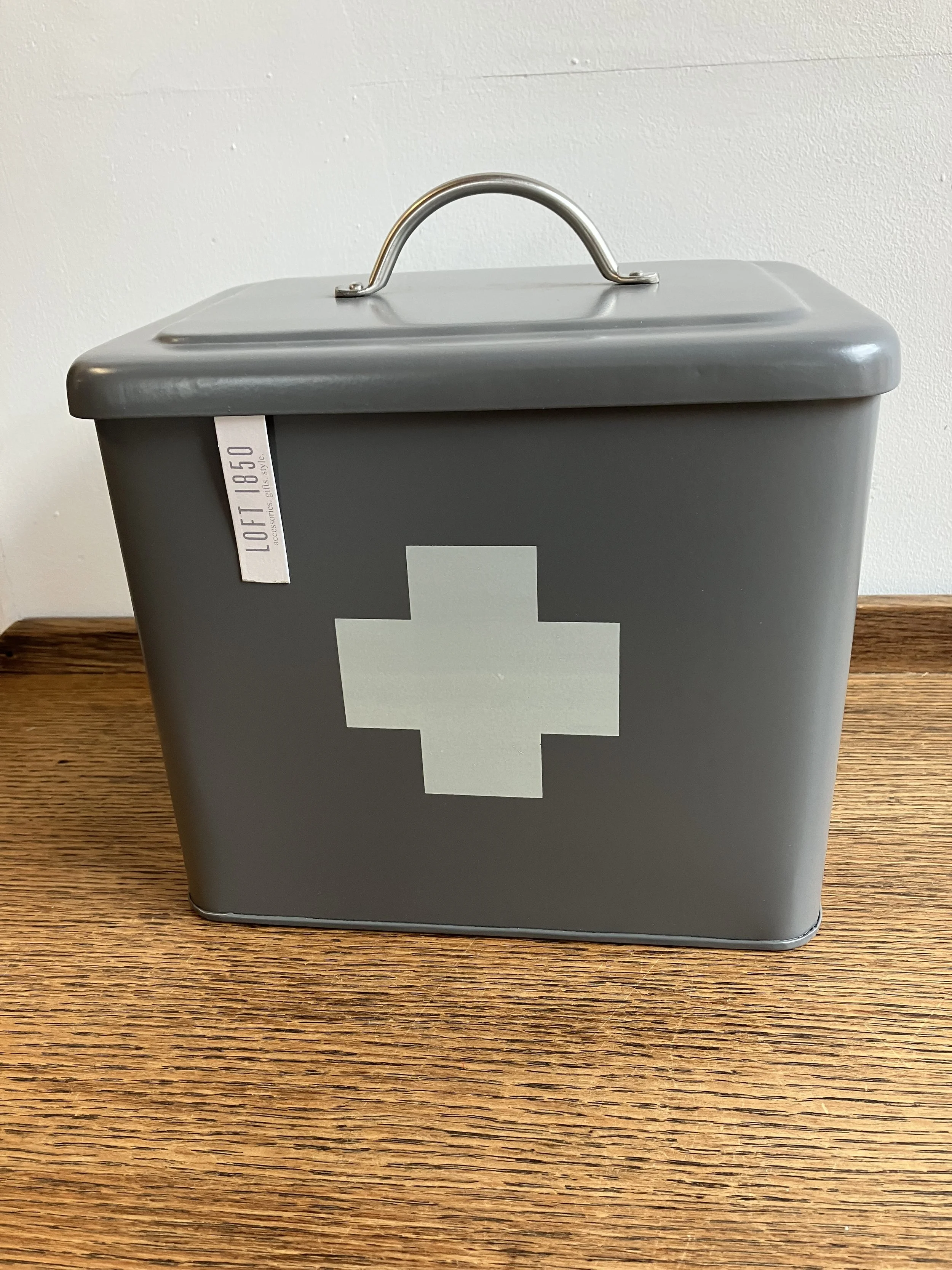 Loft 1850 Grey Metal First Aid Box with Tray