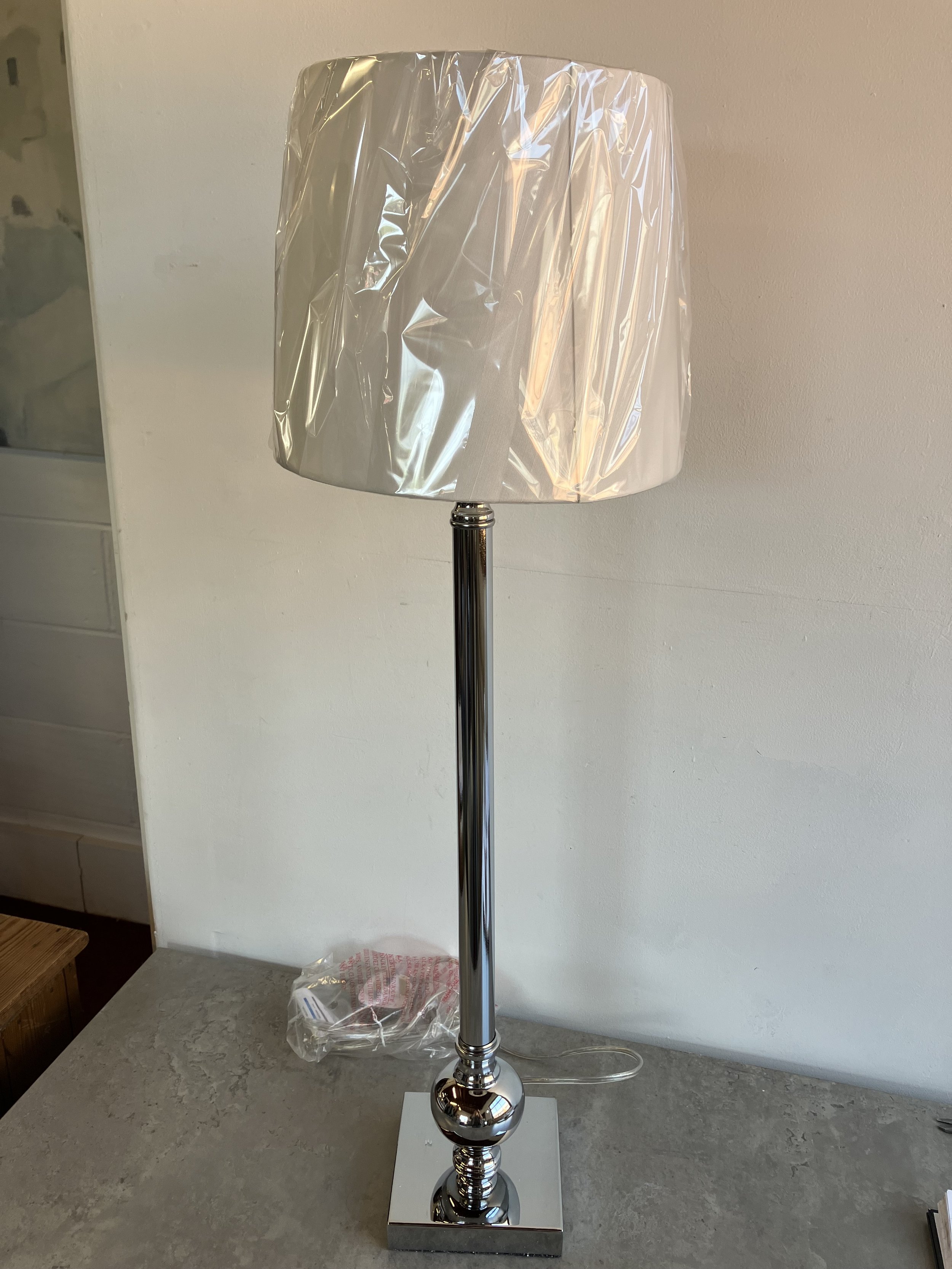 Fifty Five South Ursula Table Lamp with Off White Silk Shade