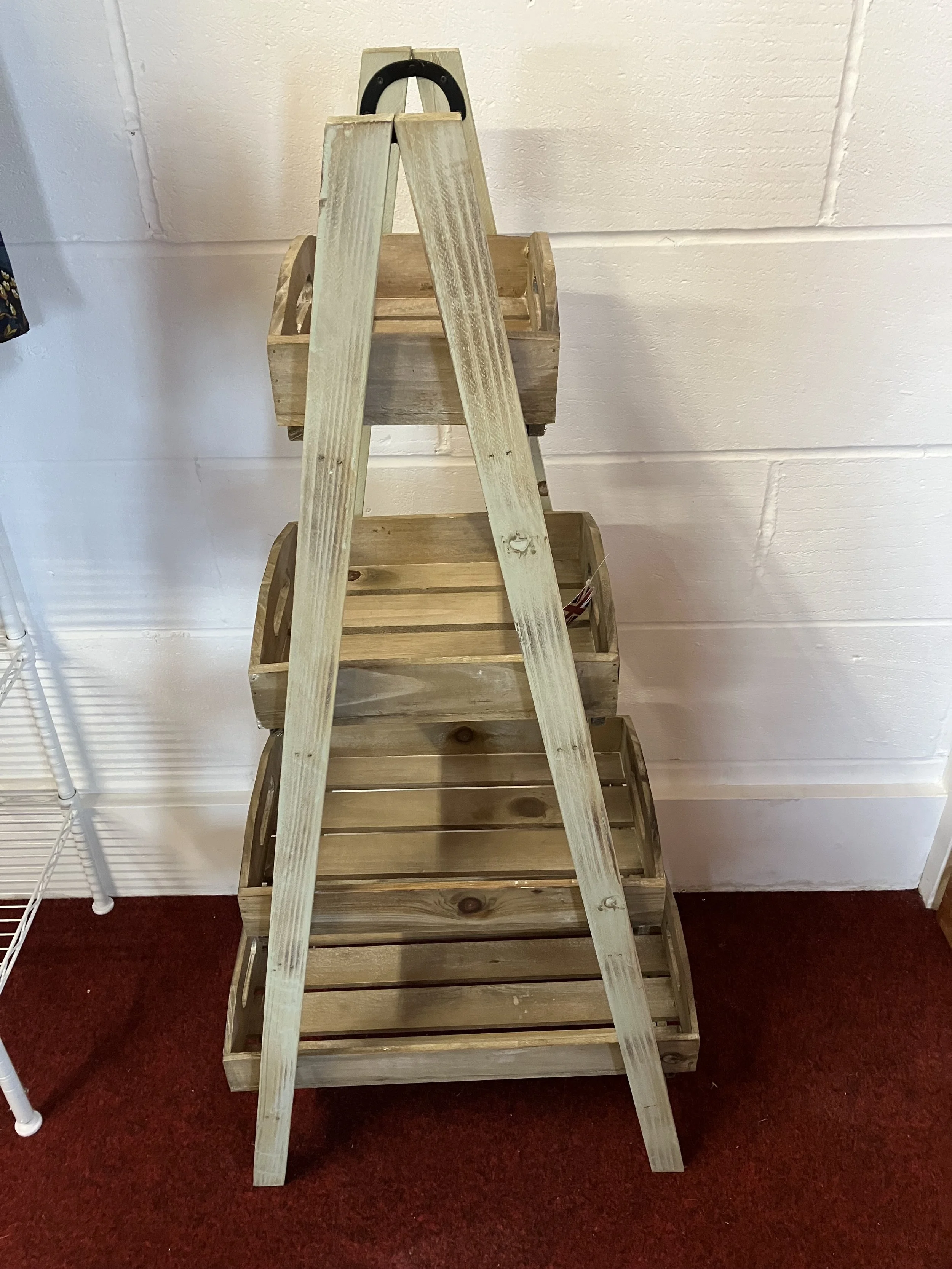 Garden Stall Ladder Style Four Tier Shelving Display / Storage Stand