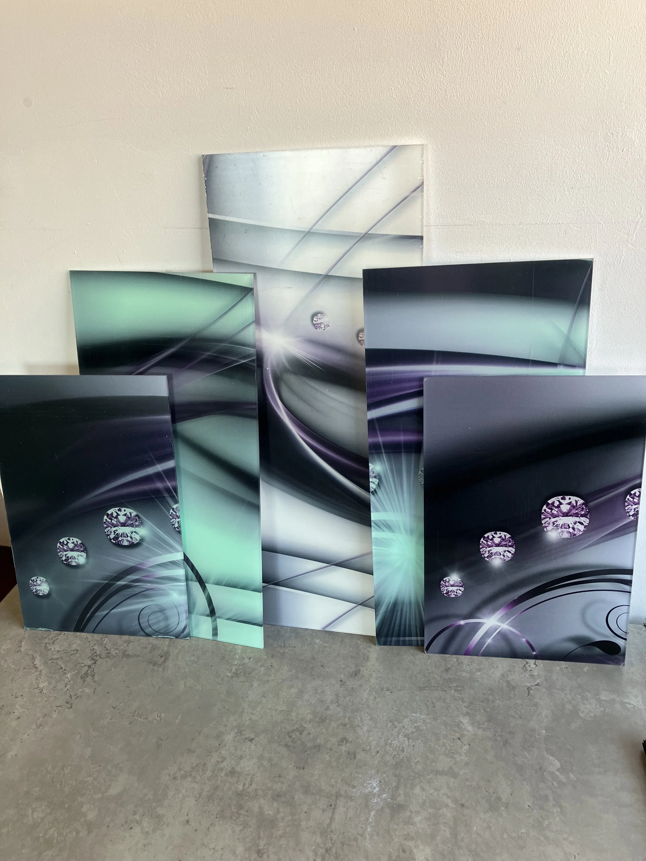 Multi Panel Turquoise and Purple Acrylic Diamond Art Set