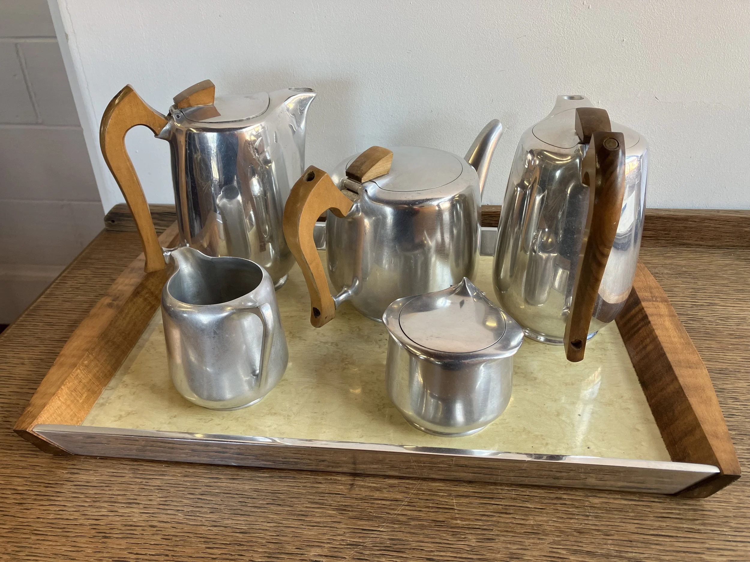 Vintage Six Piece Picquot Ware Set including Tray