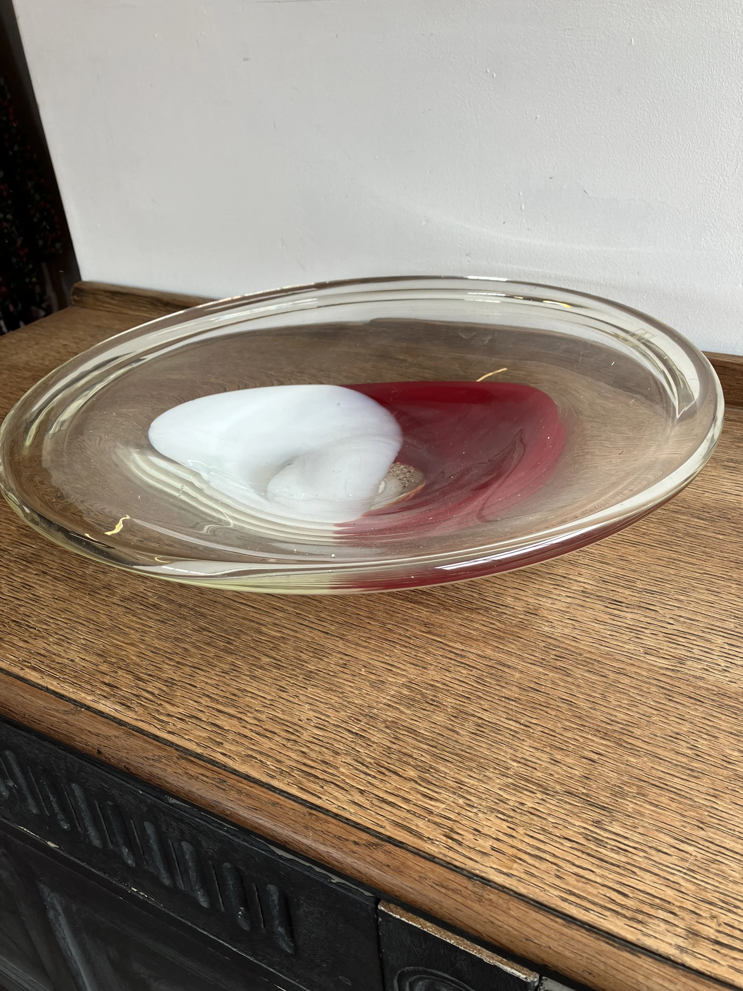 Large Circular Sao Marcos Cristais Cased Glass Bowl