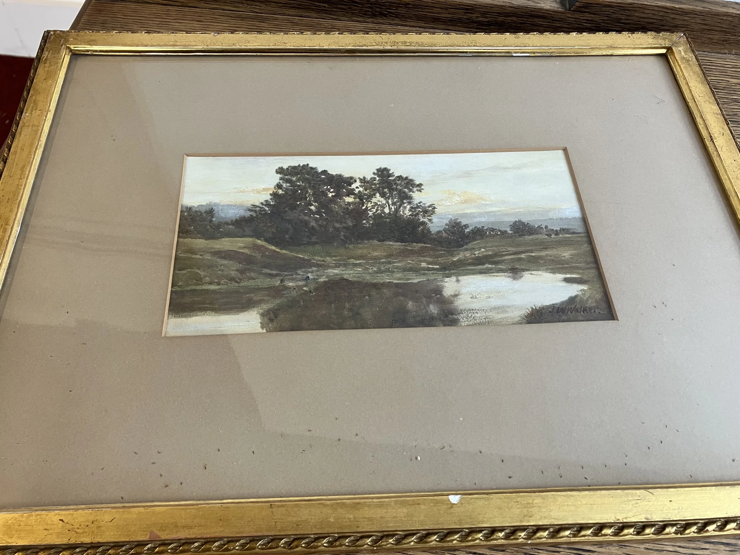 Framed Watercolour of Goathland near Whitby by J W Walker Titled Twilight