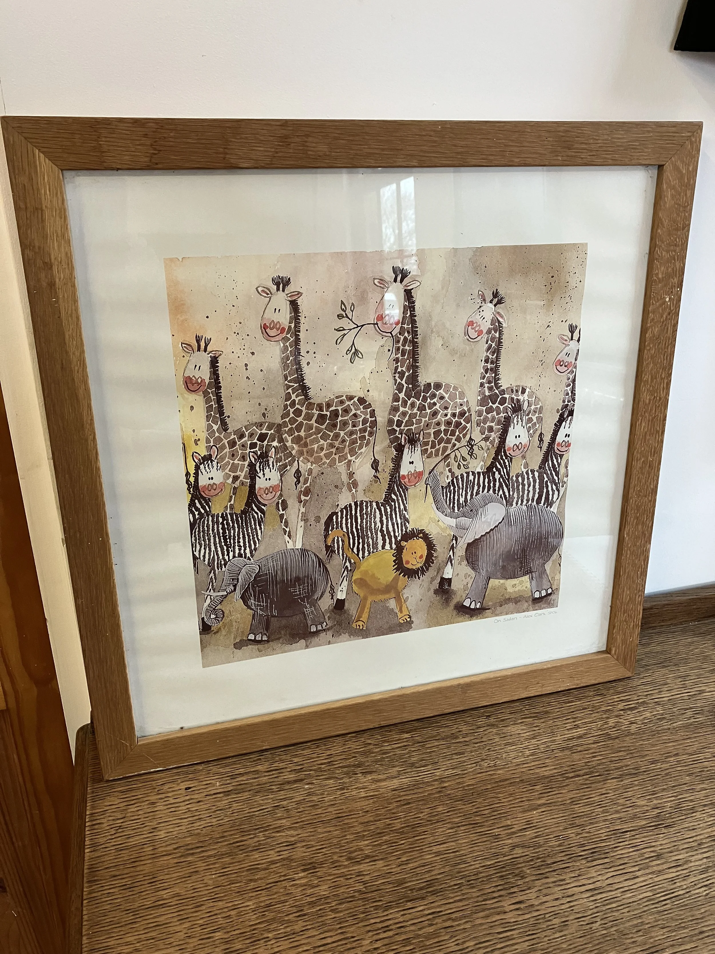 Large Alex Clark Framed Print Titled On Safari