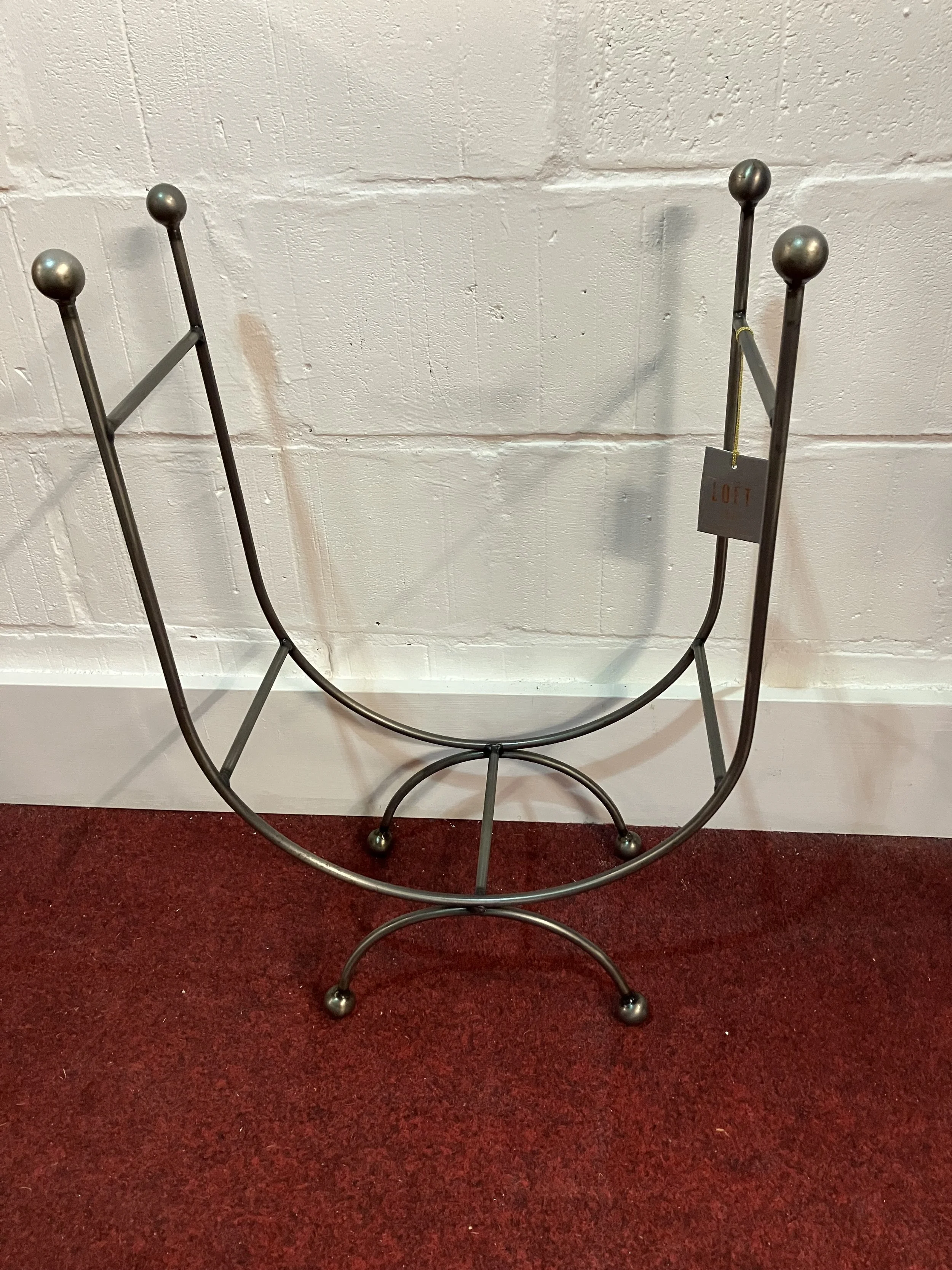 Loft 1850 Brushed Steel Tall Sided Freestanding Log / Wood Holder