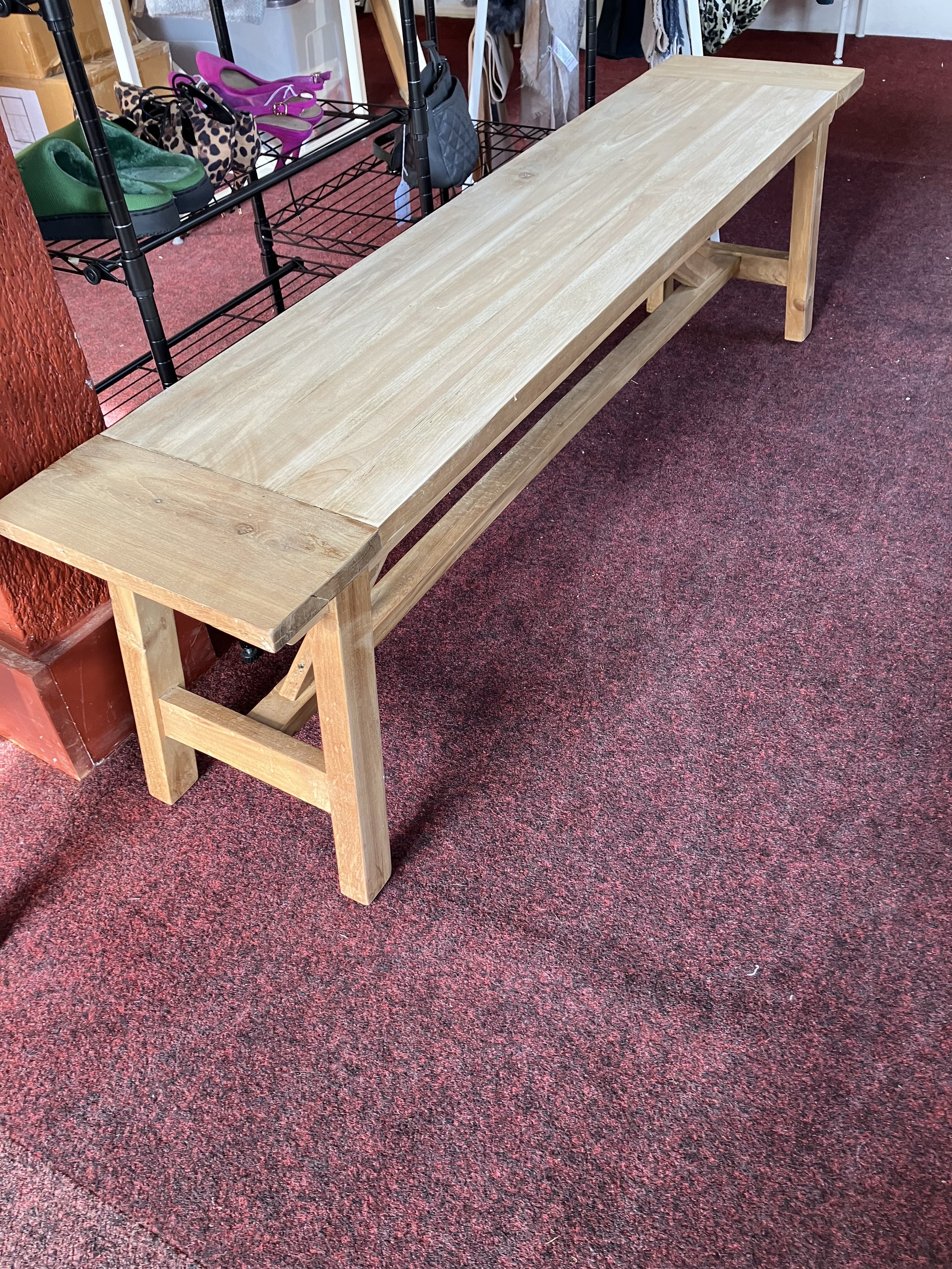 Long Wooden Bench Seat for Indoor Use
