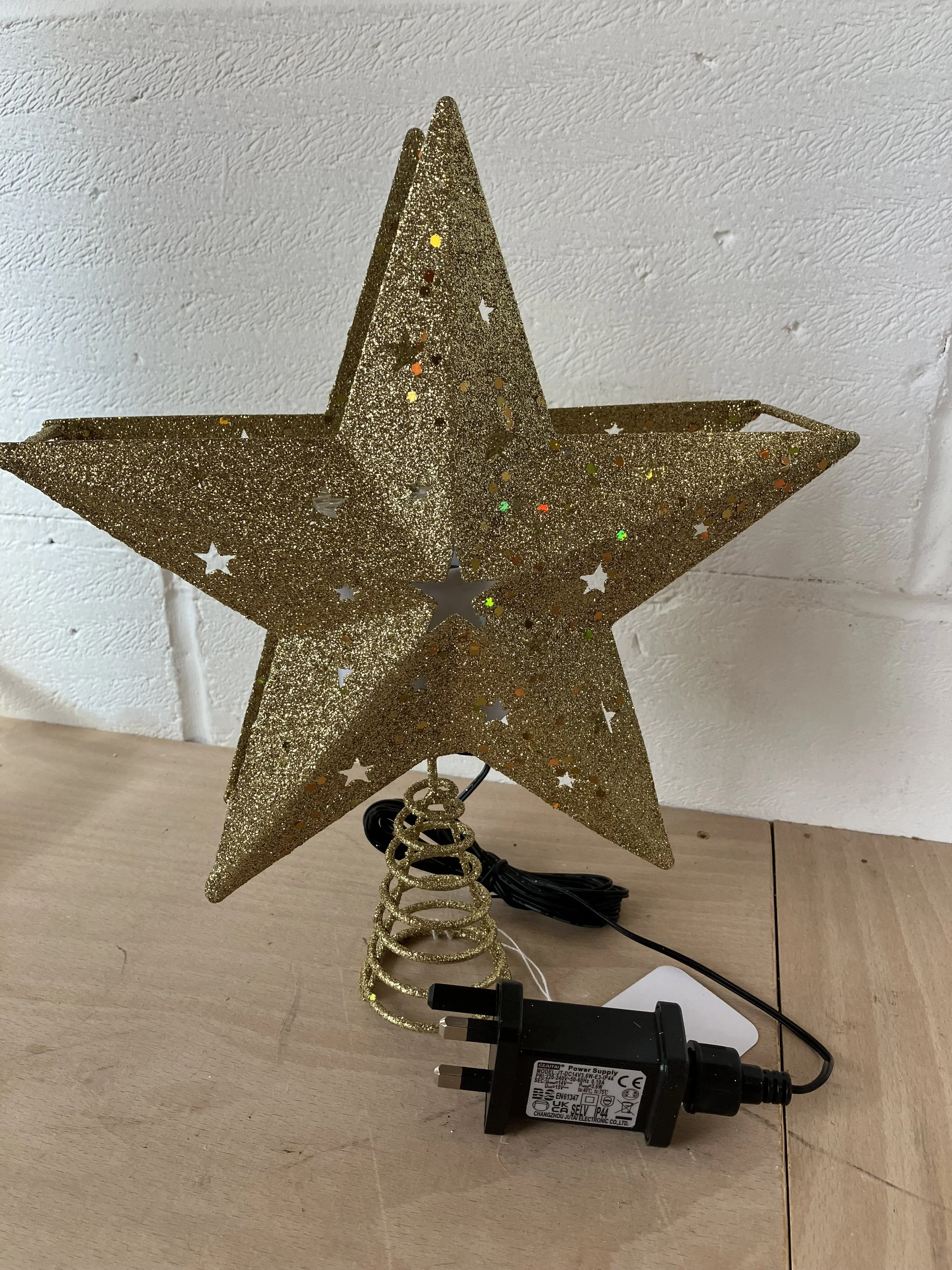 Gold Metal Christmas Tree Topper and Projector