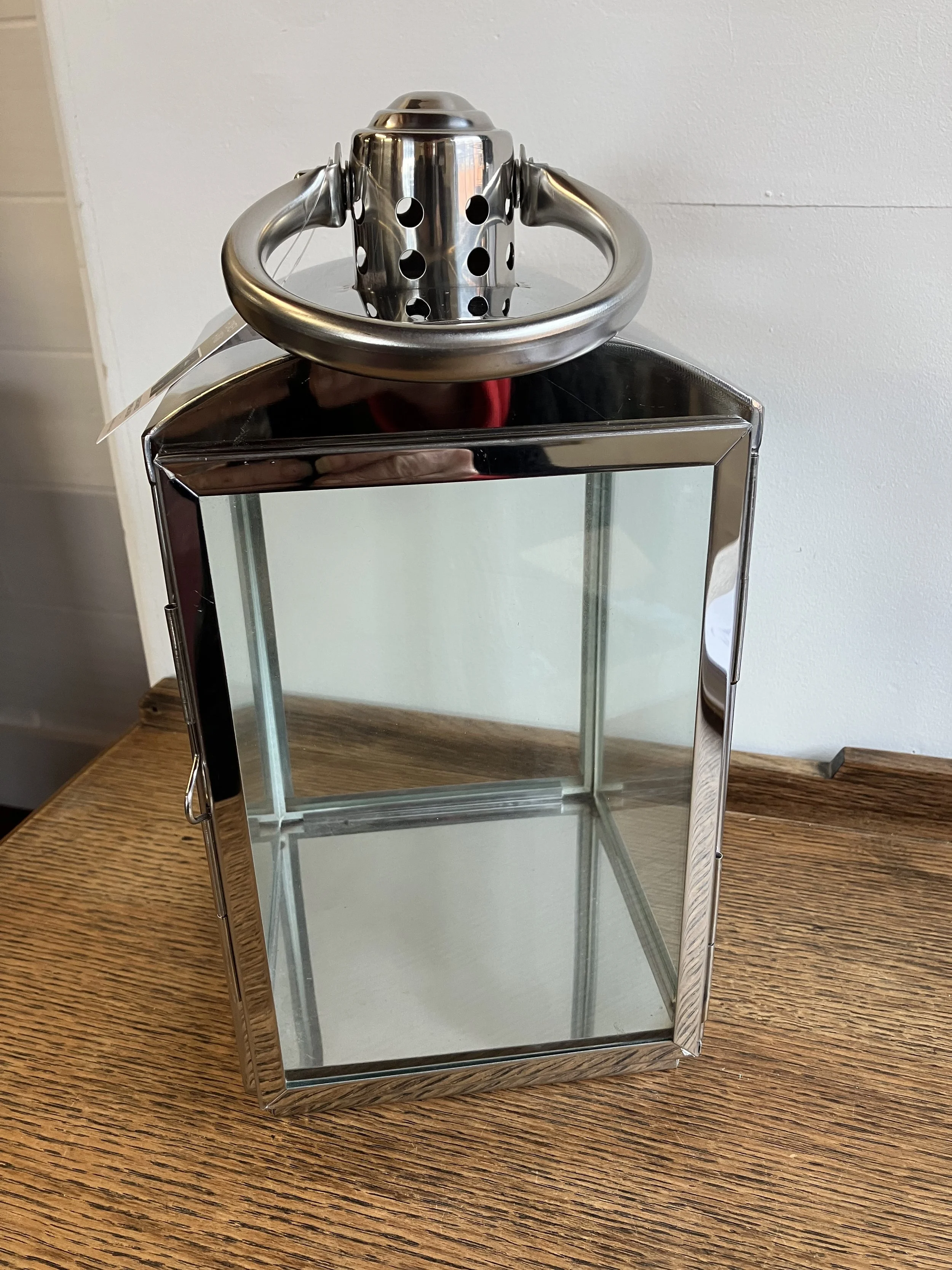 Small Honey and Wild Square Stainless Steel Swedish Candle Lantern