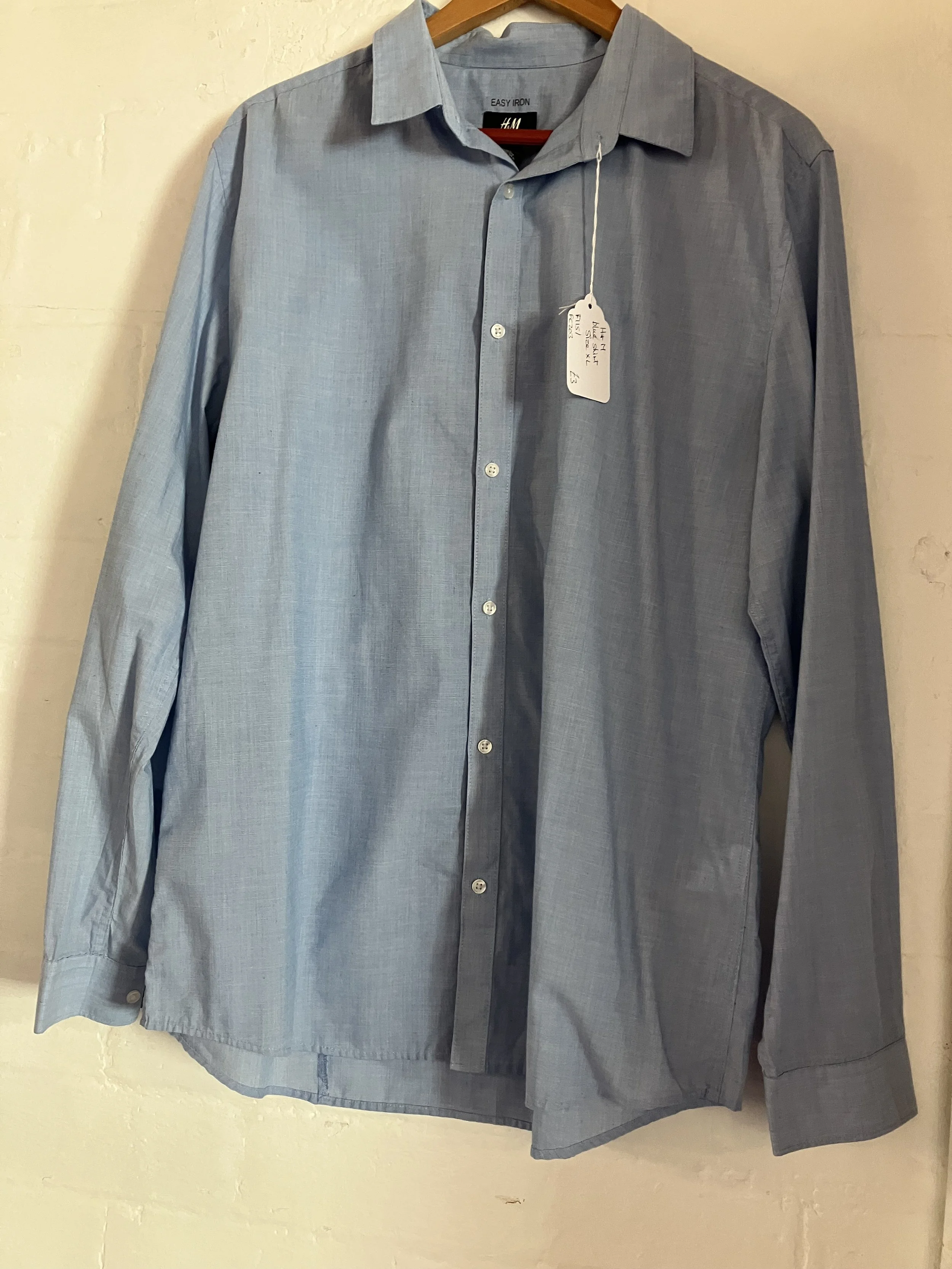 Plain Blue Easy Iron Men's Shirt by H&M