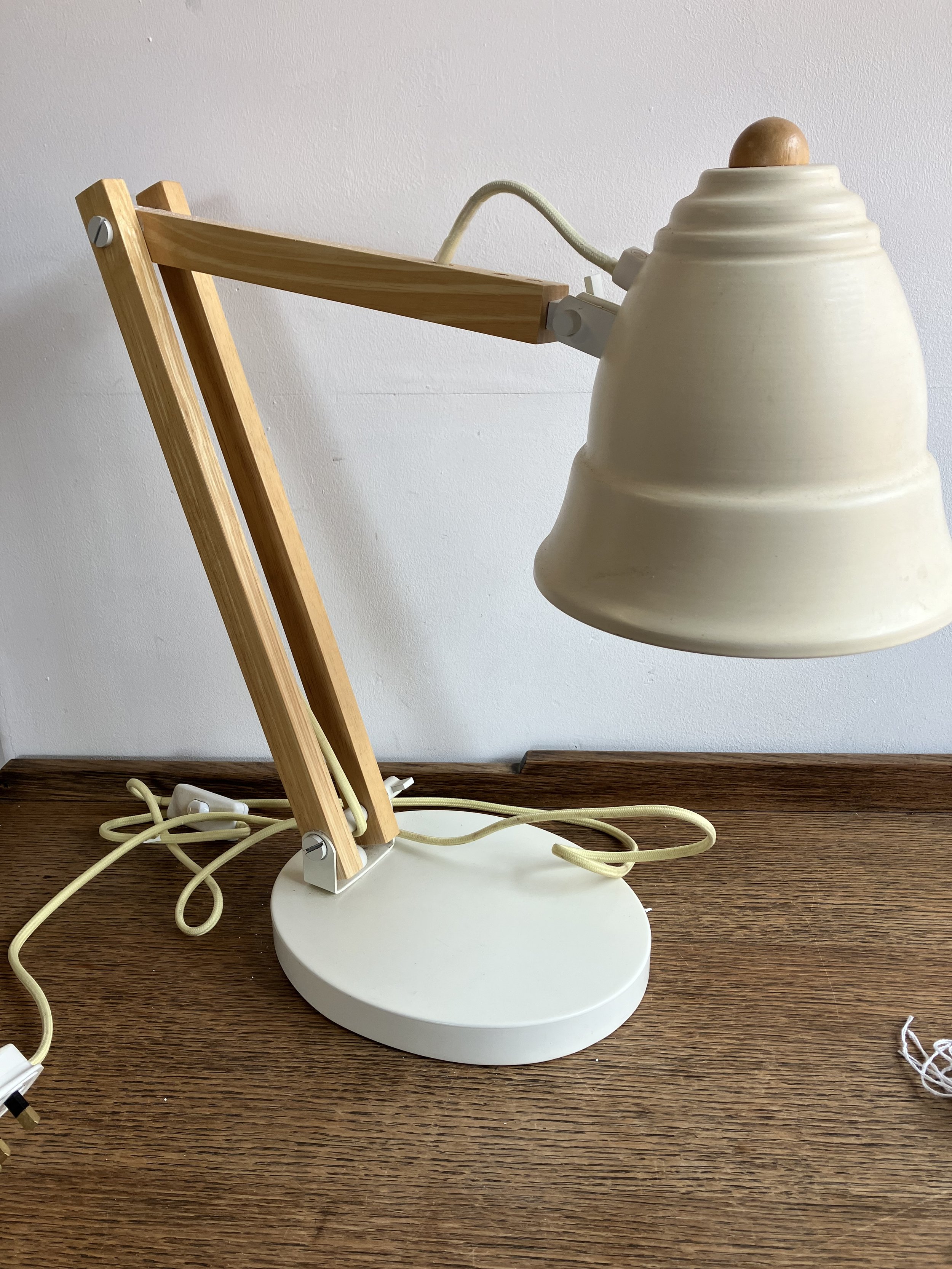 Laura Ashley Wood and Cream Metal Table Lamp