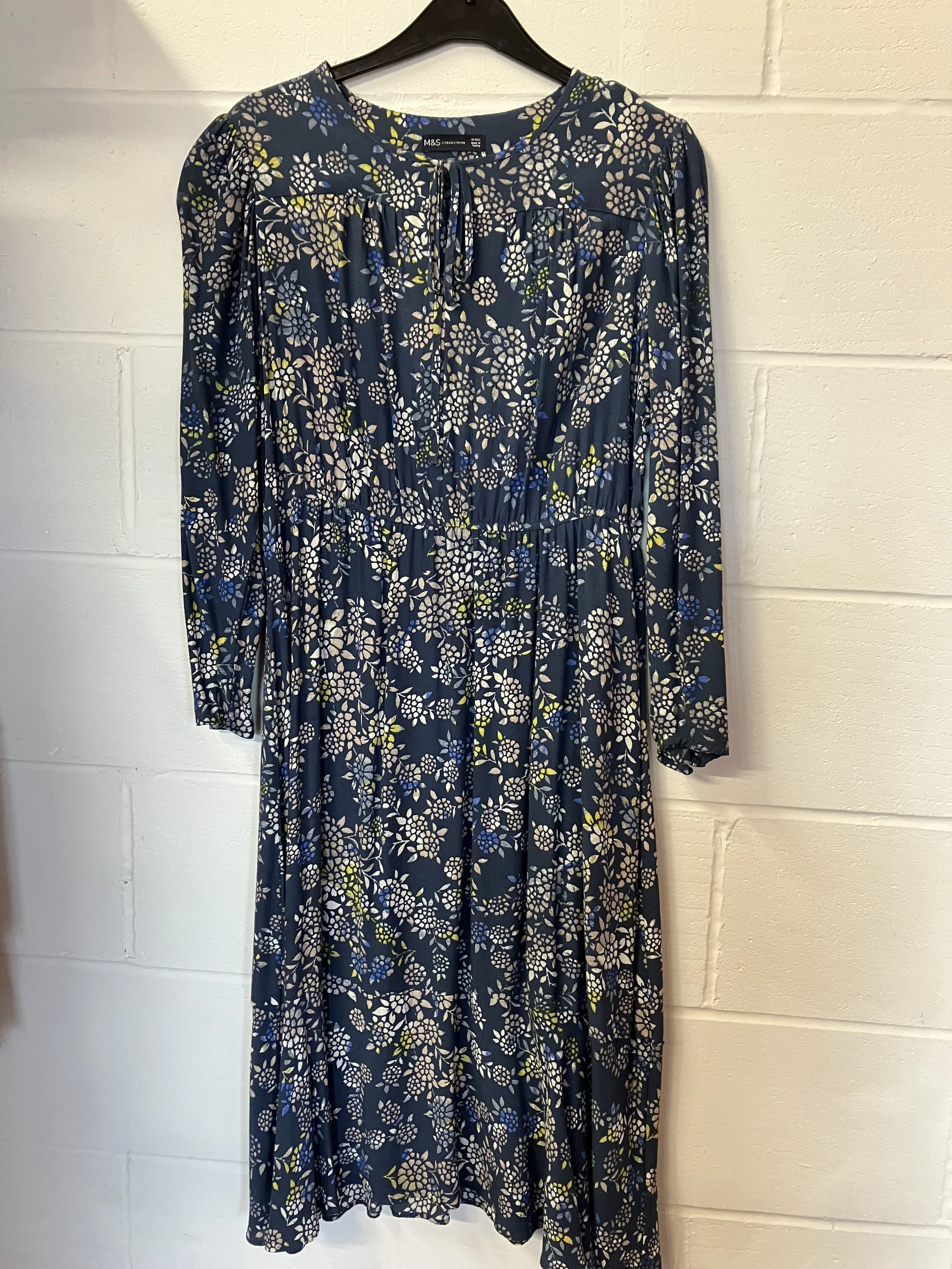 Marks and Spencer Ladies Blue Floral Patterned Dress