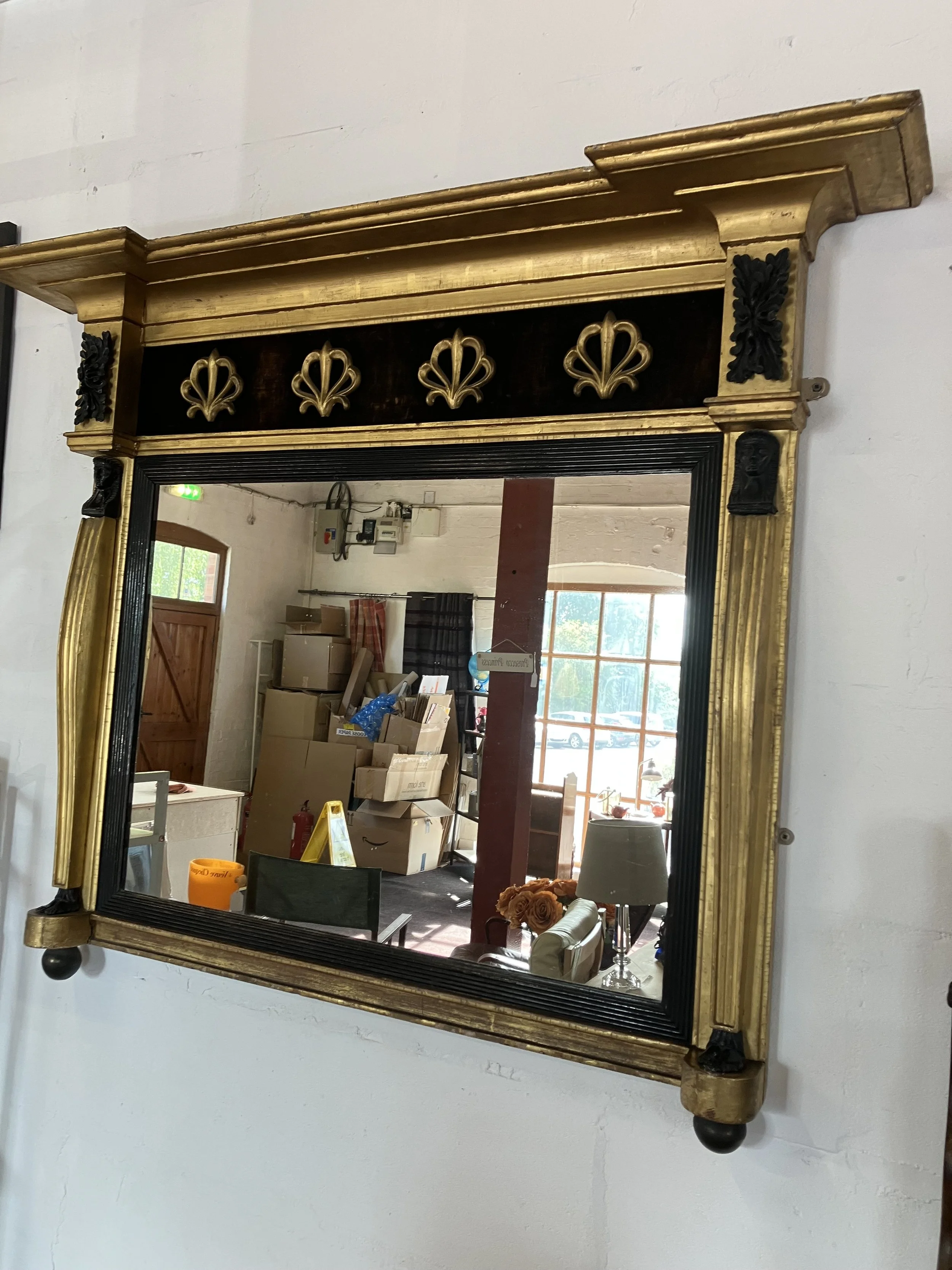 Regency Style Giltwood Overmantle or Pier Mirror