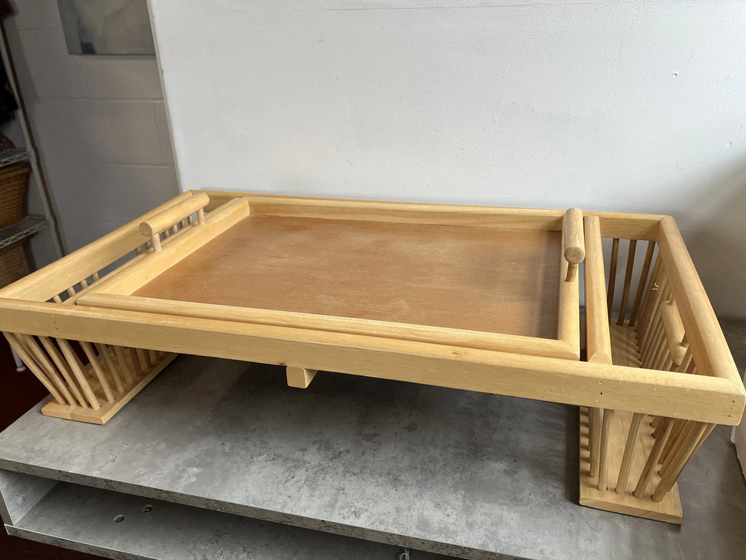 Wooden Bed Tray with Adjustable Bed Rest