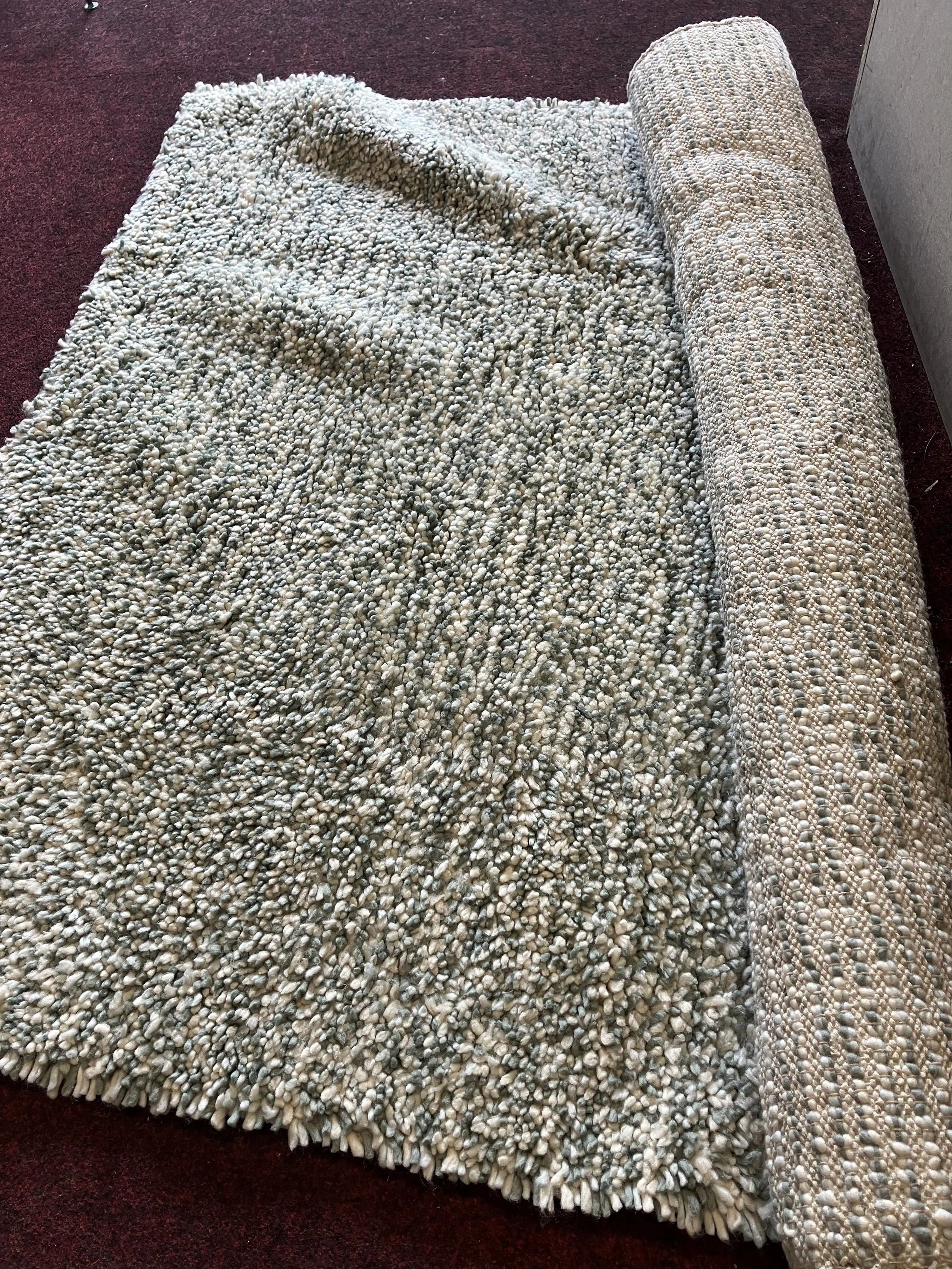 Laura Ashley Tufted Green and Cream Wool Rug