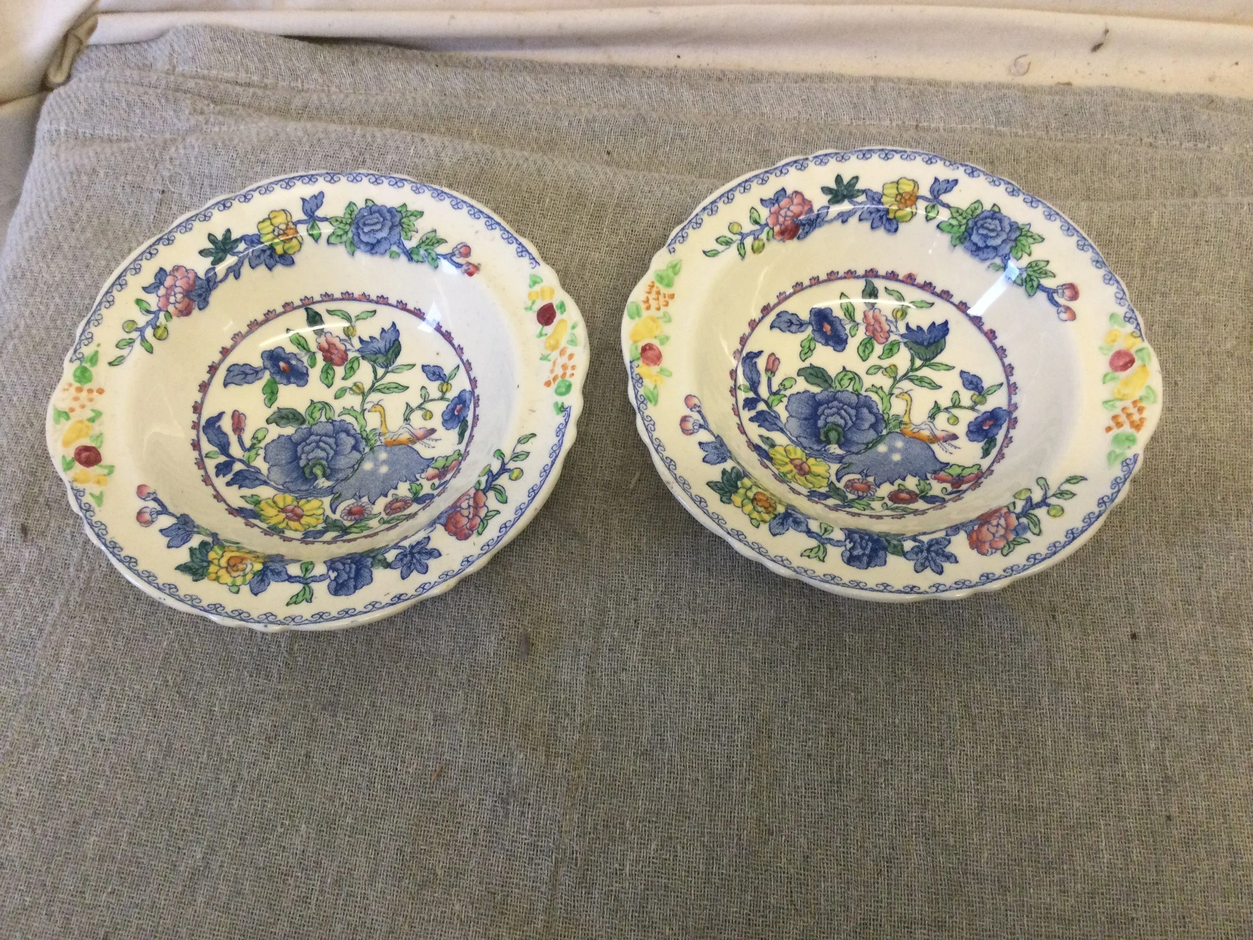 Pair of Mason's Ironstone Regency Pattern Dessert Bowls